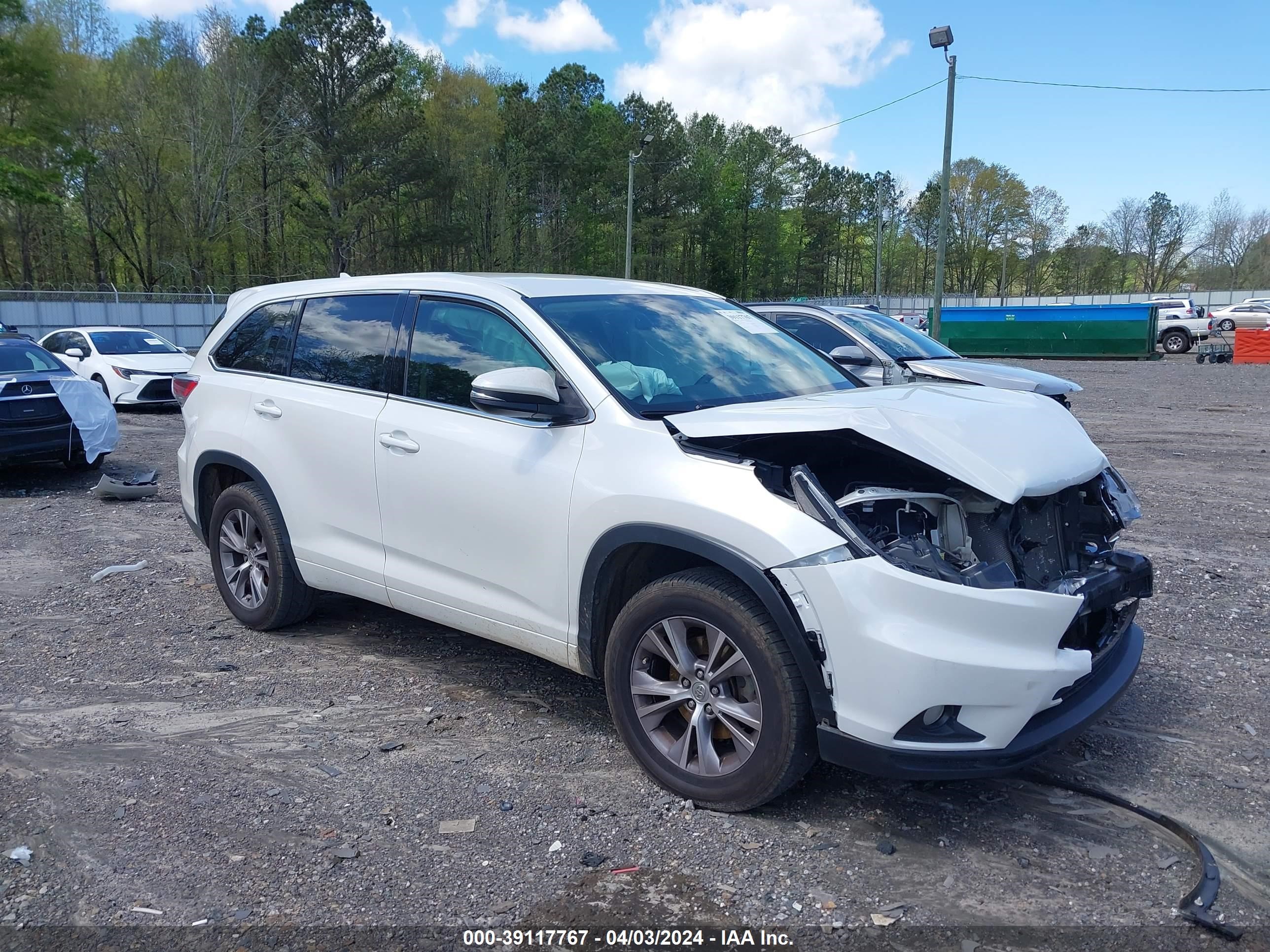 TOYOTA HIGHLANDER 2014 5tdzkrfh4es014202