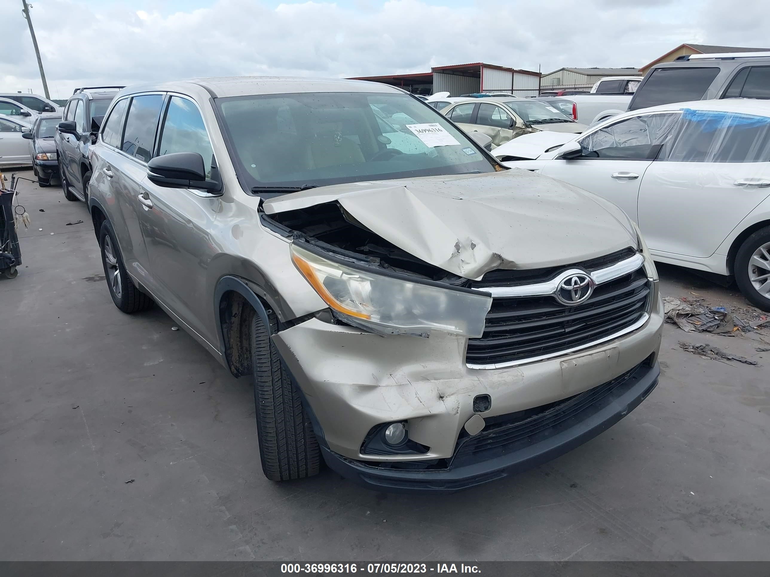 TOYOTA HIGHLANDER 2014 5tdzkrfh6es011527