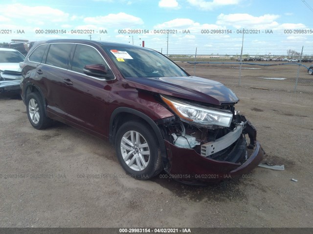 TOYOTA HIGHLANDER 2016 5tdzkrfh9gs149274