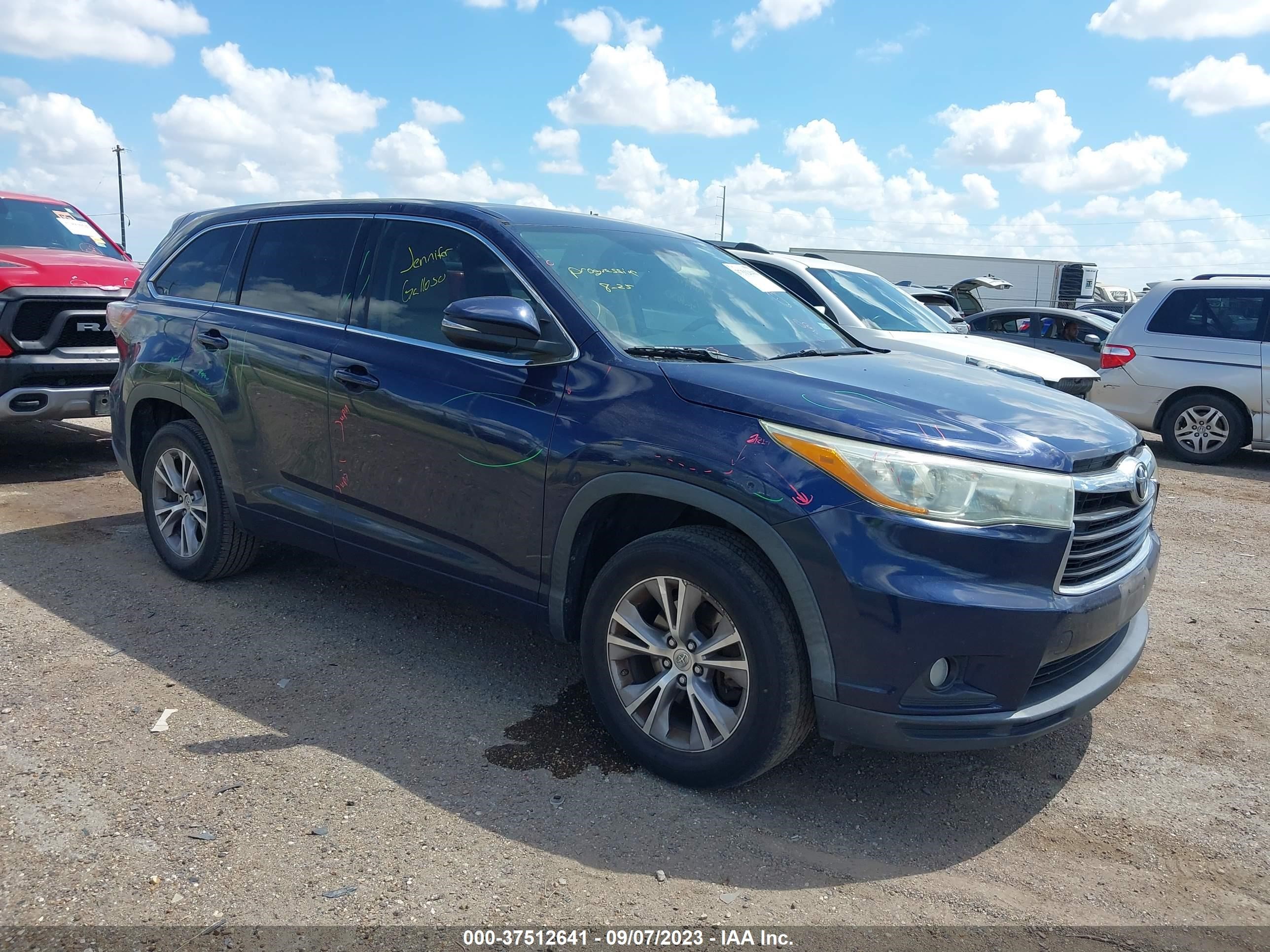 TOYOTA HIGHLANDER 2015 5tdzkrfhxfs061896