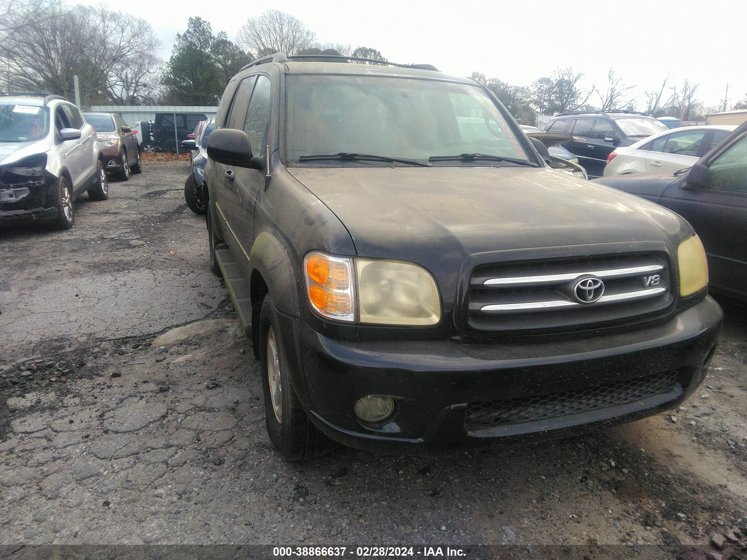 TOYOTA SEQUOIA 2002 5tdzt38a22s074436