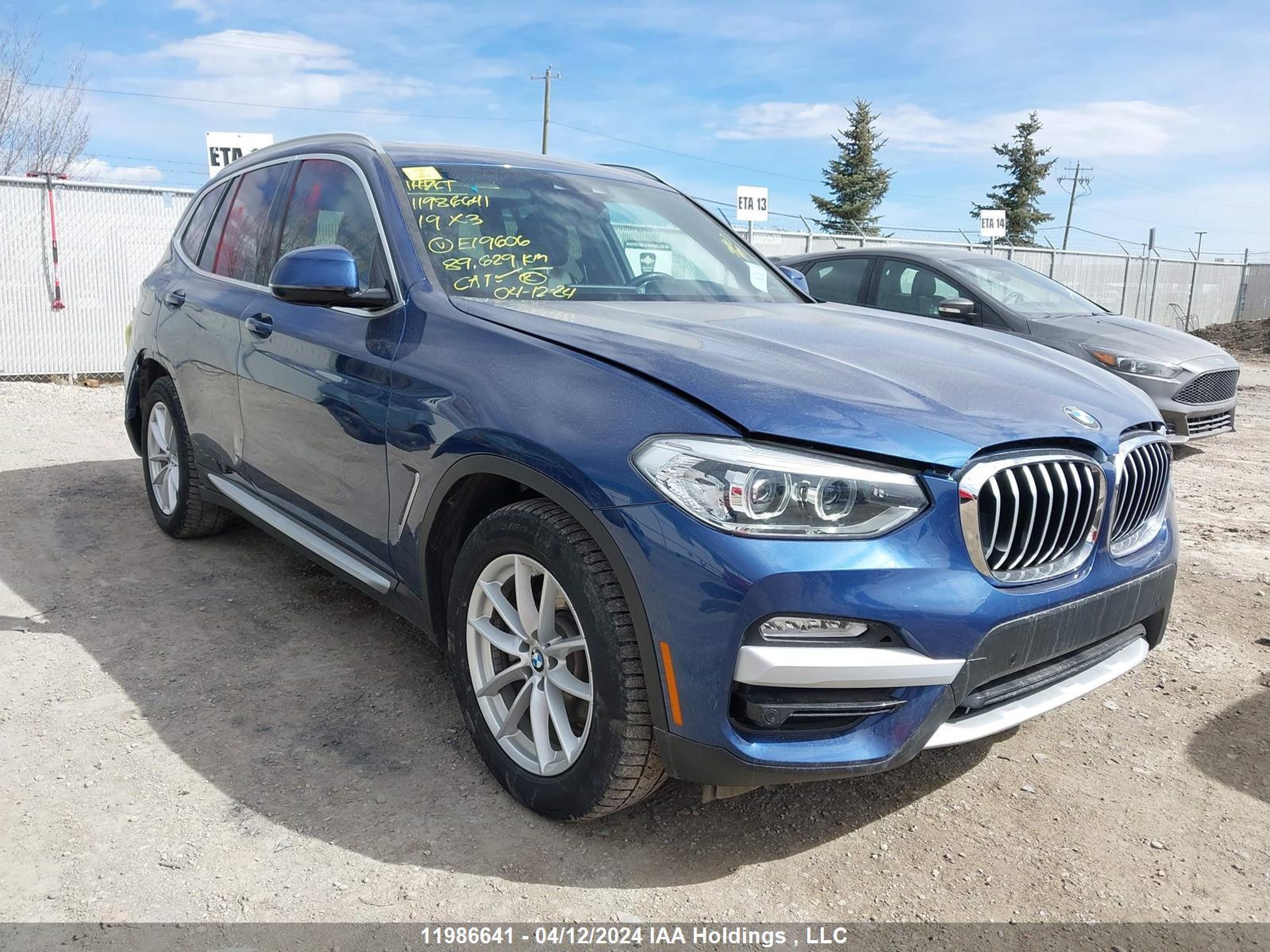 BMW X3 2019 5uxtr9c51kle19606