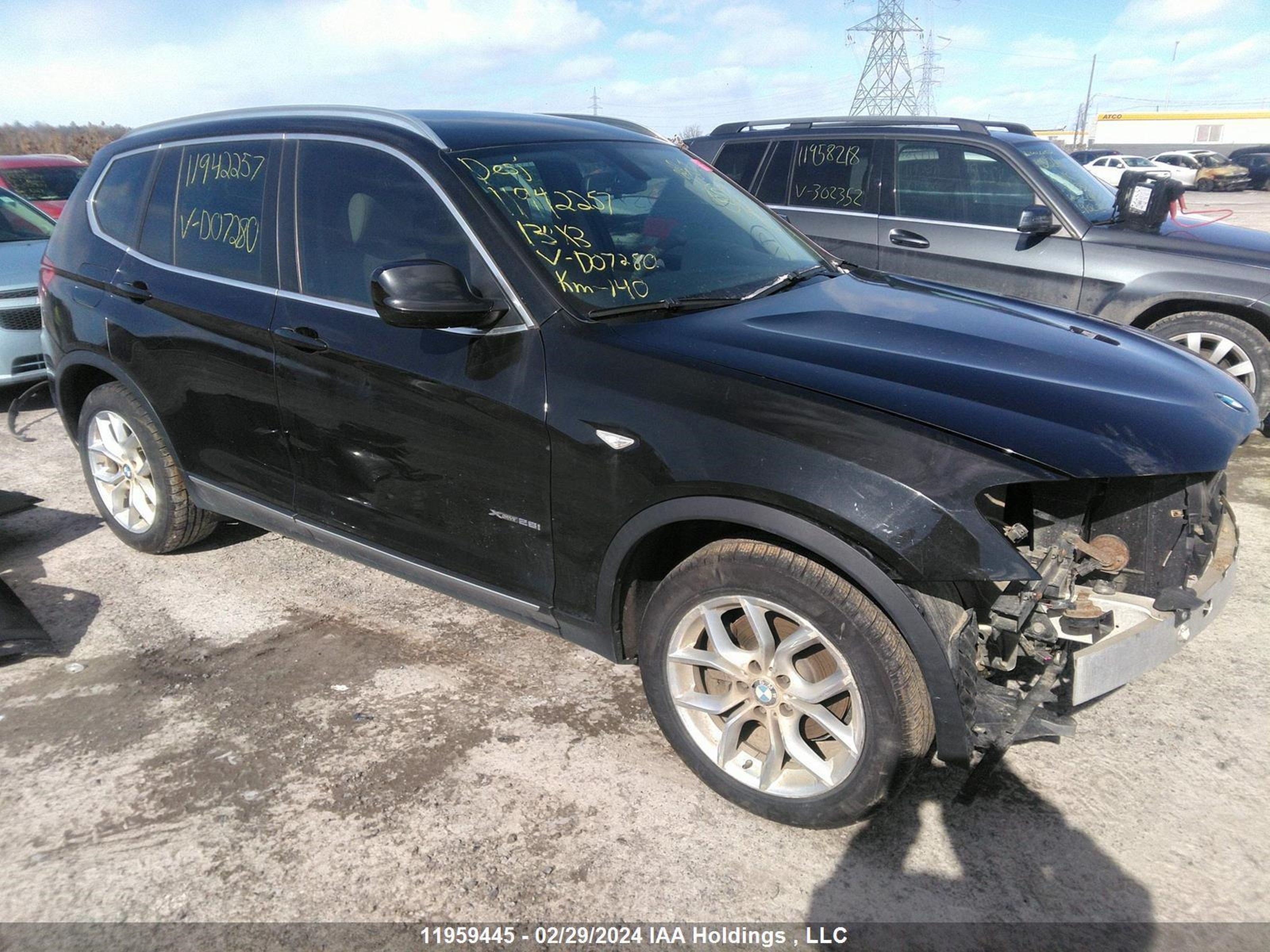 BMW X3 2013 5uxwx9c58d0d07280