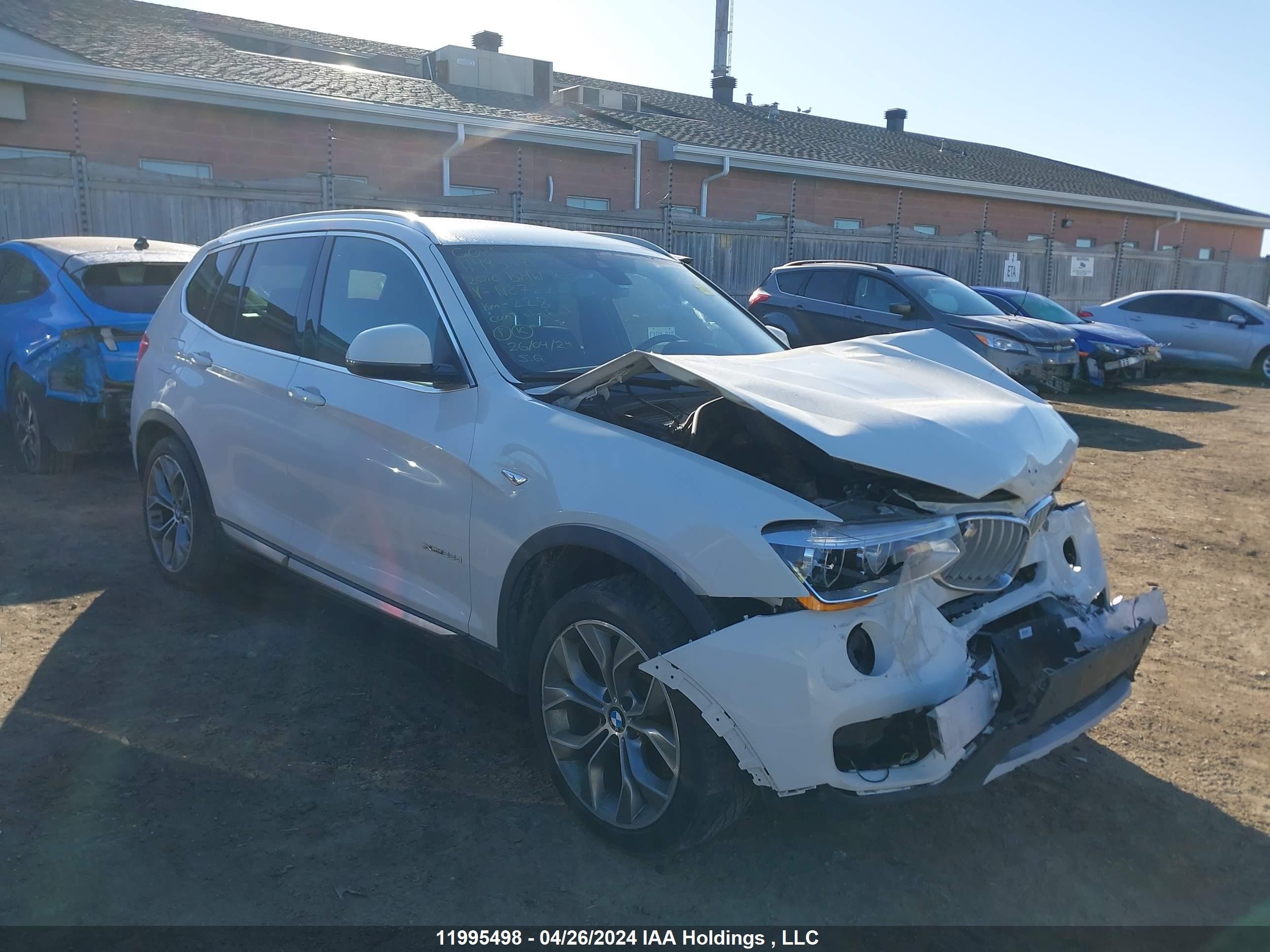 BMW X3 2016 5uxwy3c57g0n87222