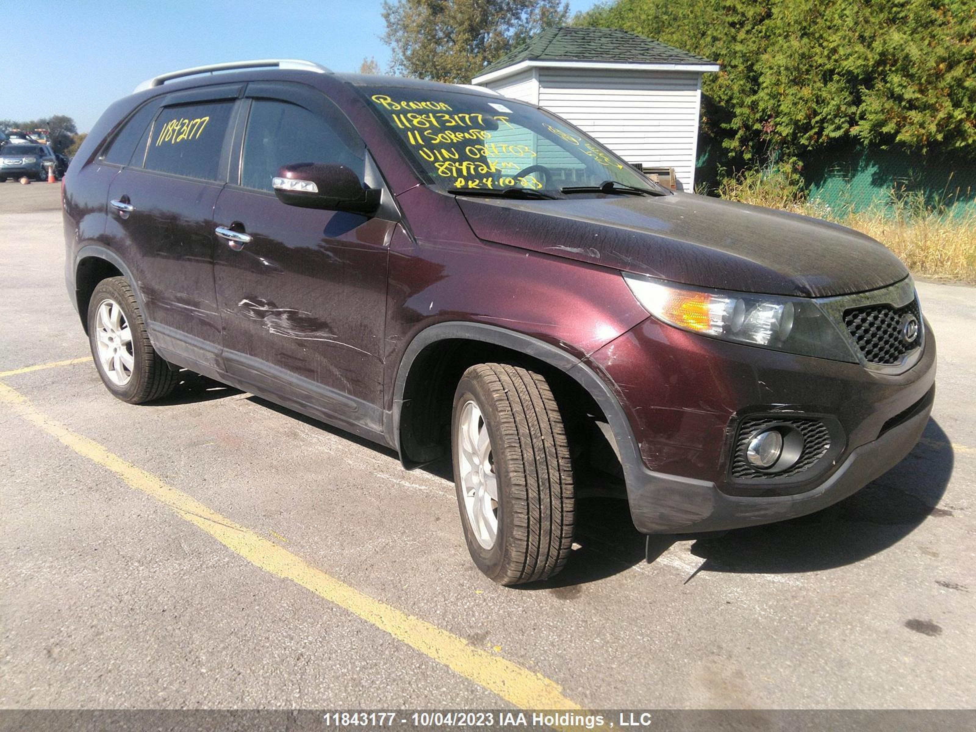 KIA SORENTO 2011 5xykt3a11bg024703