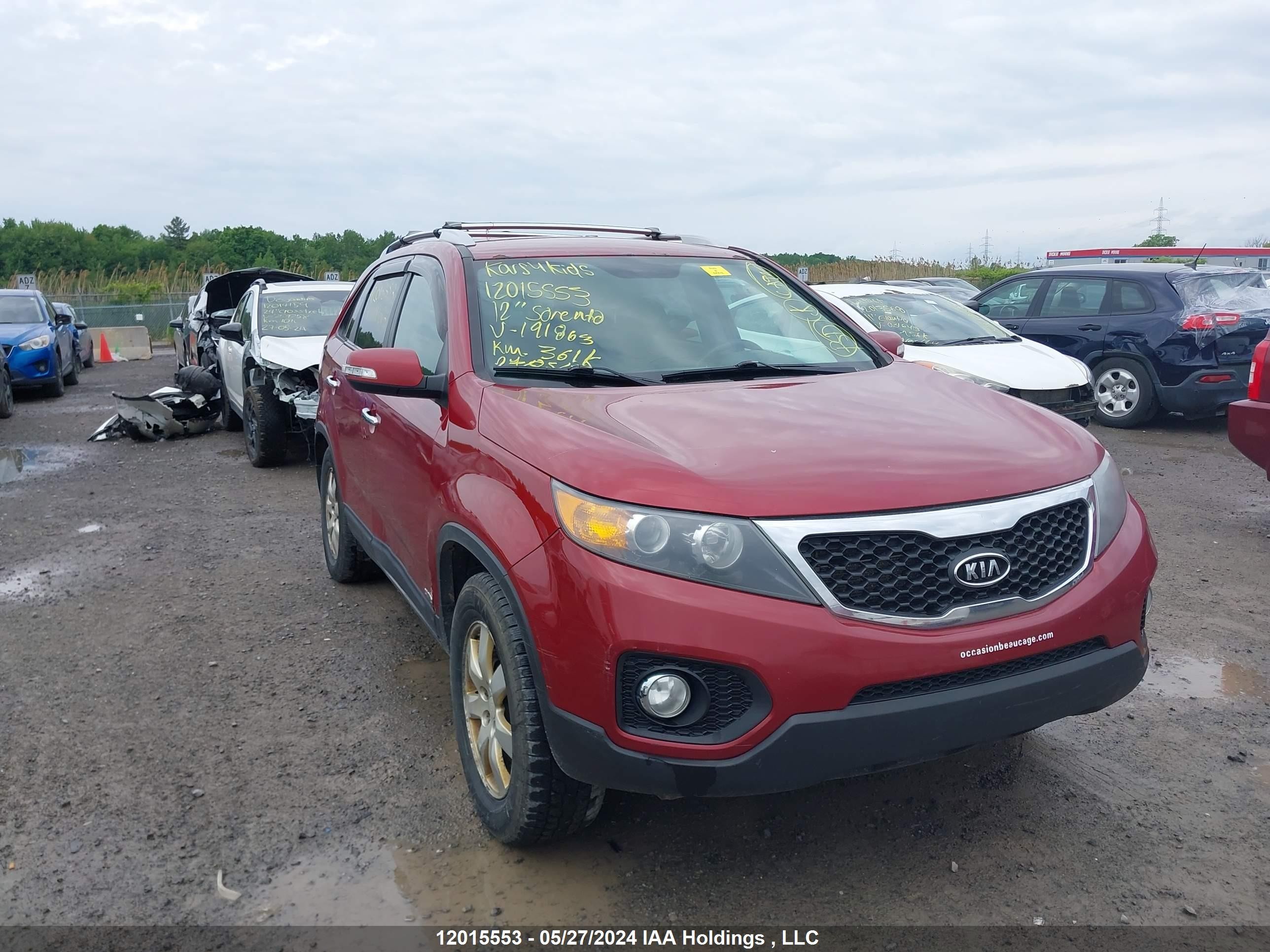 KIA SORENTO 2012 5xyktda22cg191863