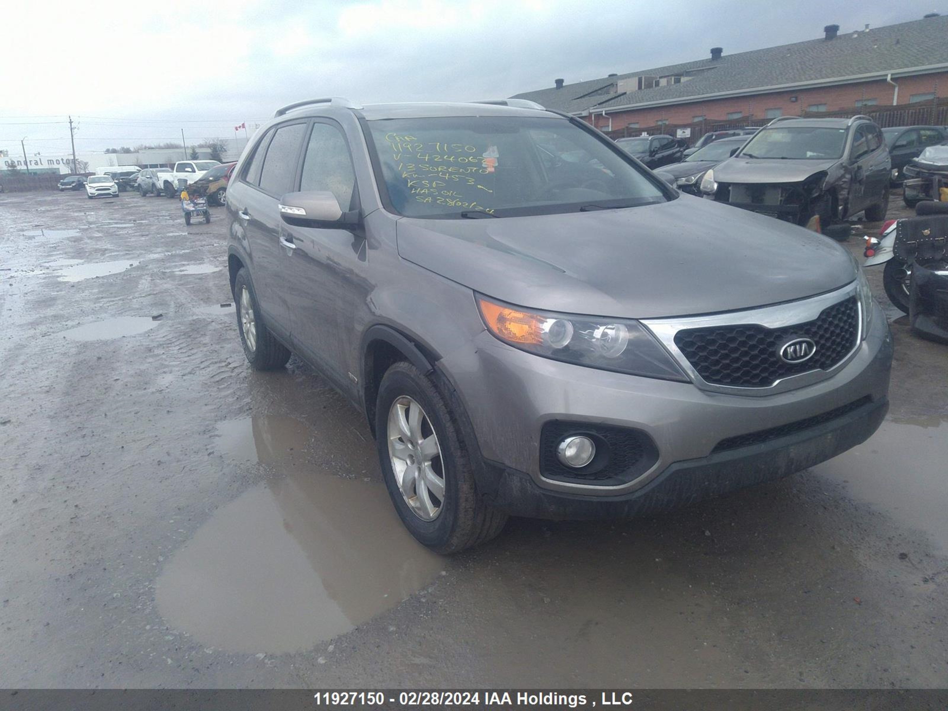 KIA SORENTO 2013 5xyktda24dg424062