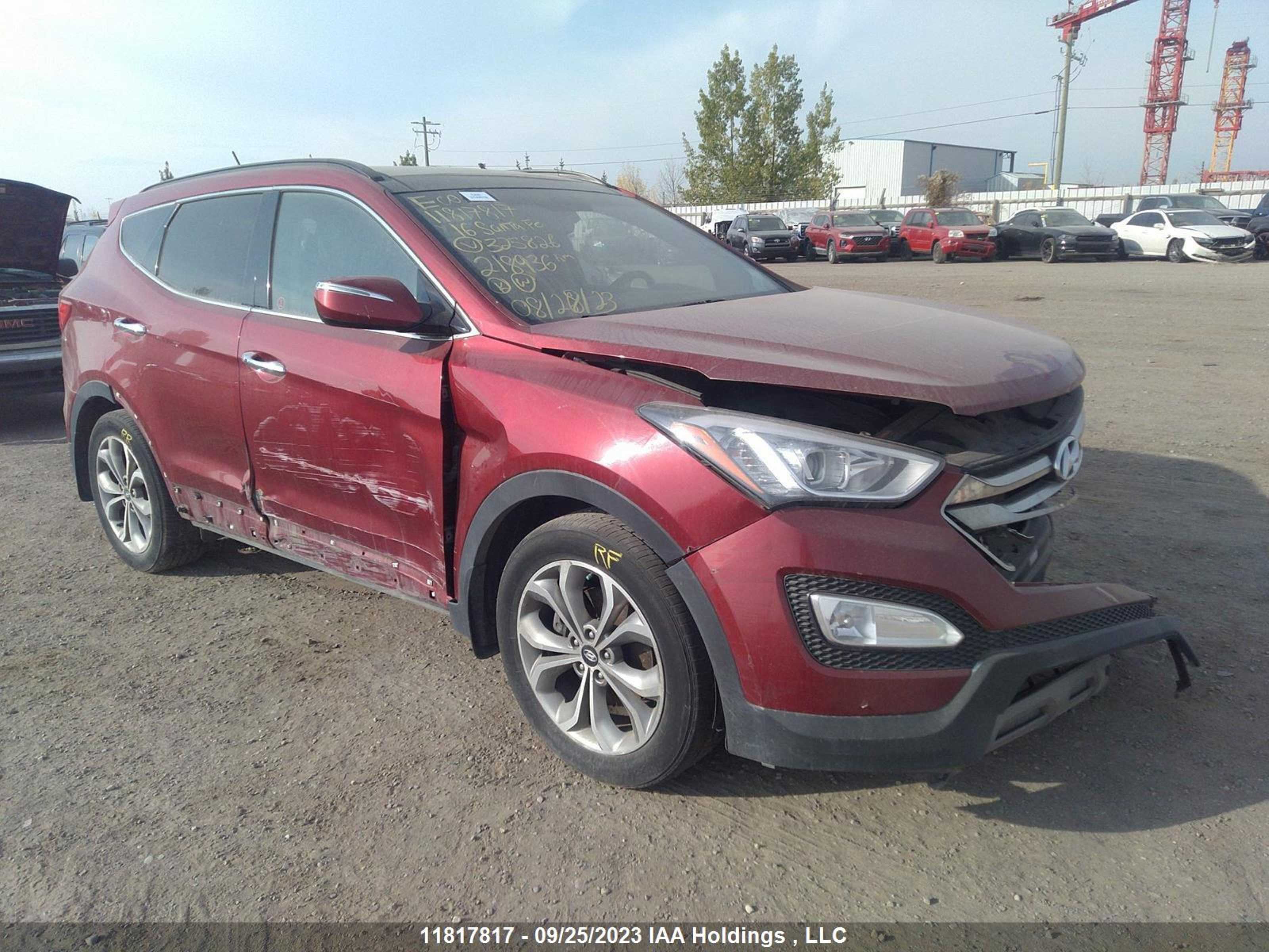 HYUNDAI SANTA FE 2016 5xyzudla2gg325826