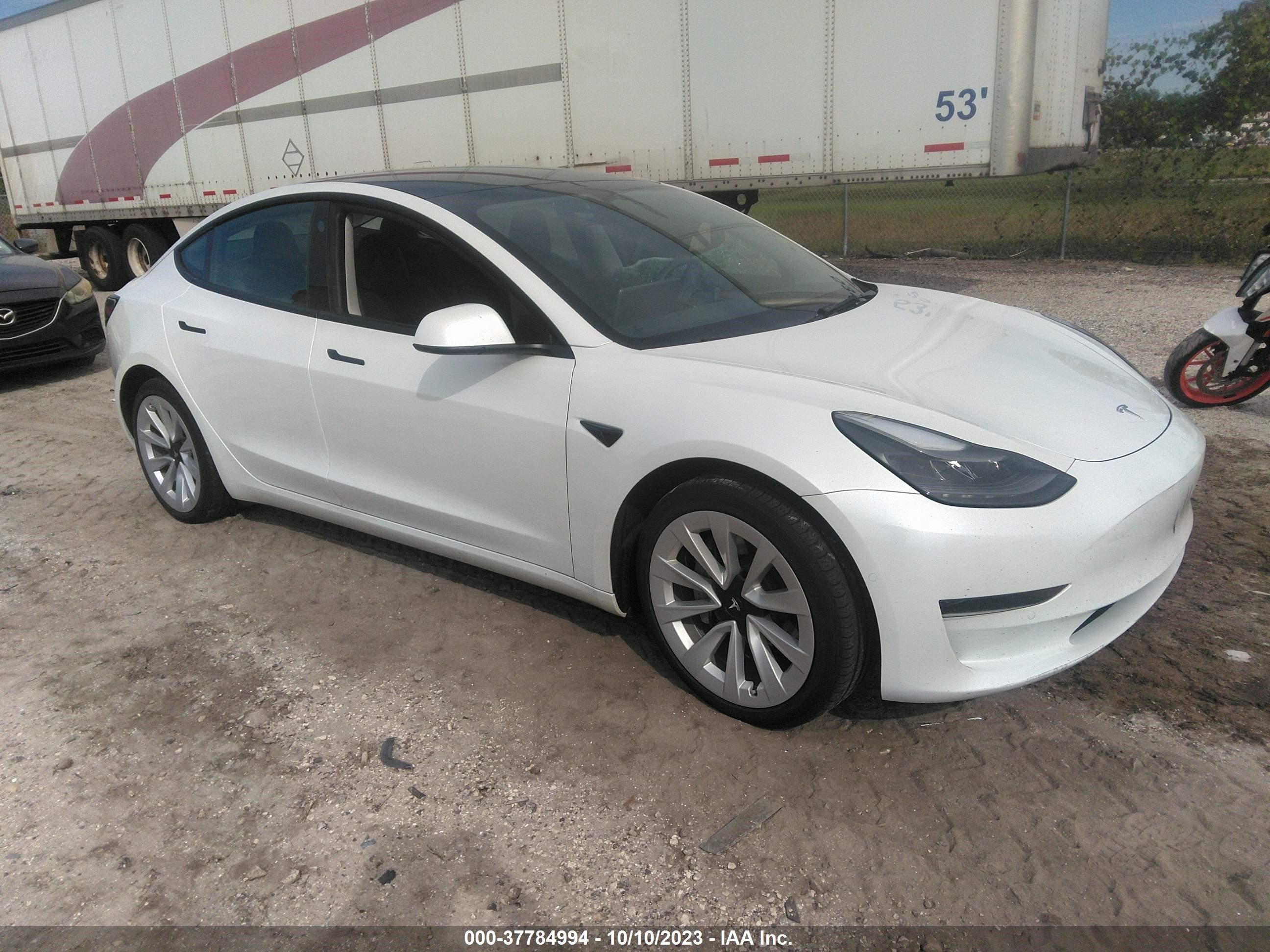 TESLA MODEL 3 2022 5yj3e1ea4nf349001