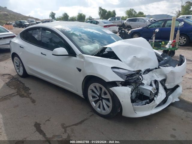 TESLA MODEL 3 2022 5yj3e1ebxnf182586