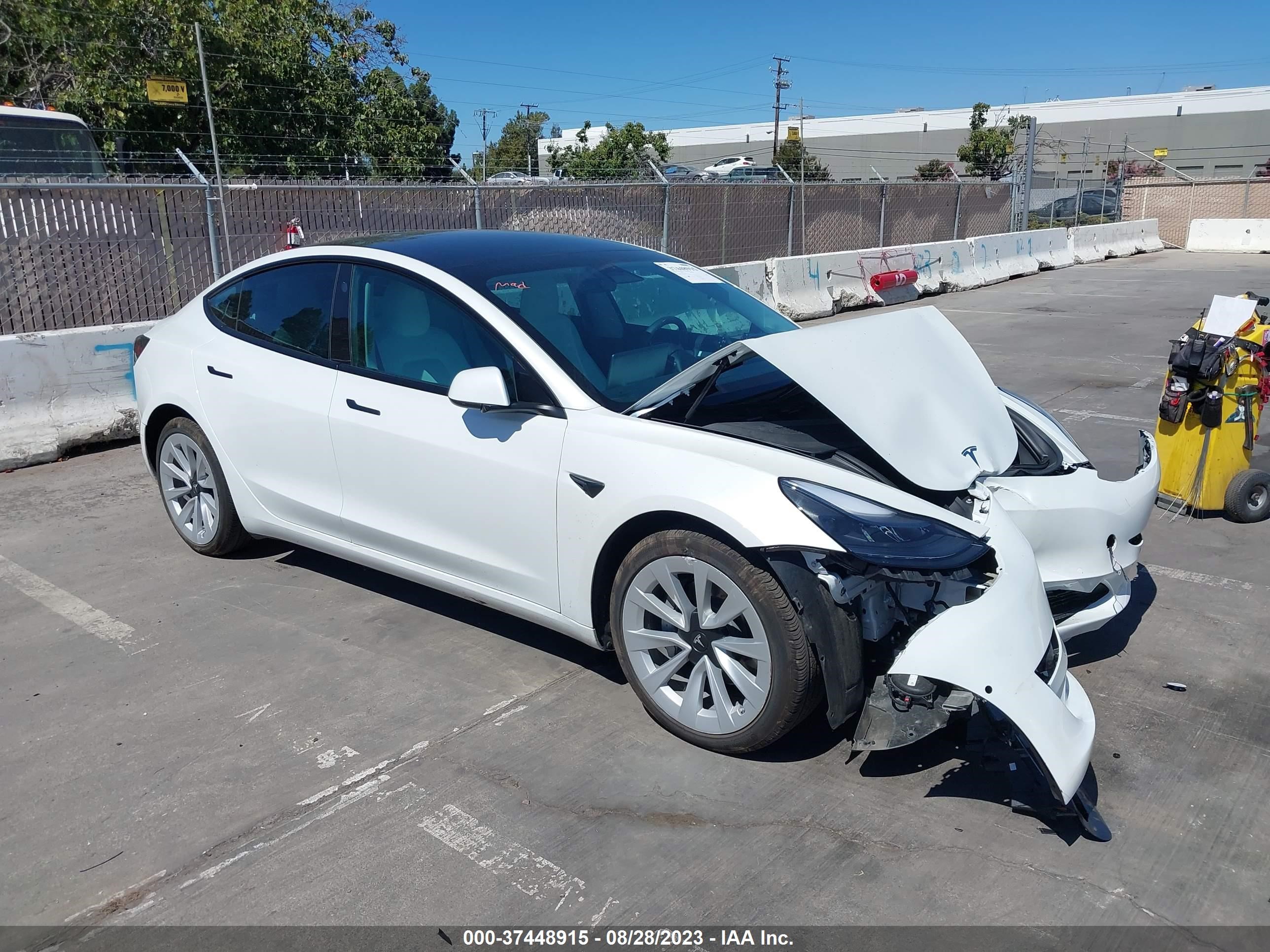 TESLA MODEL 3 2022 5yj3e1ebxnf263796