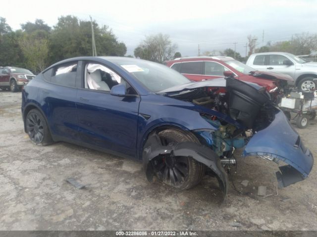 TESLA MODEL Y 2021 5yjygdef2mf124491