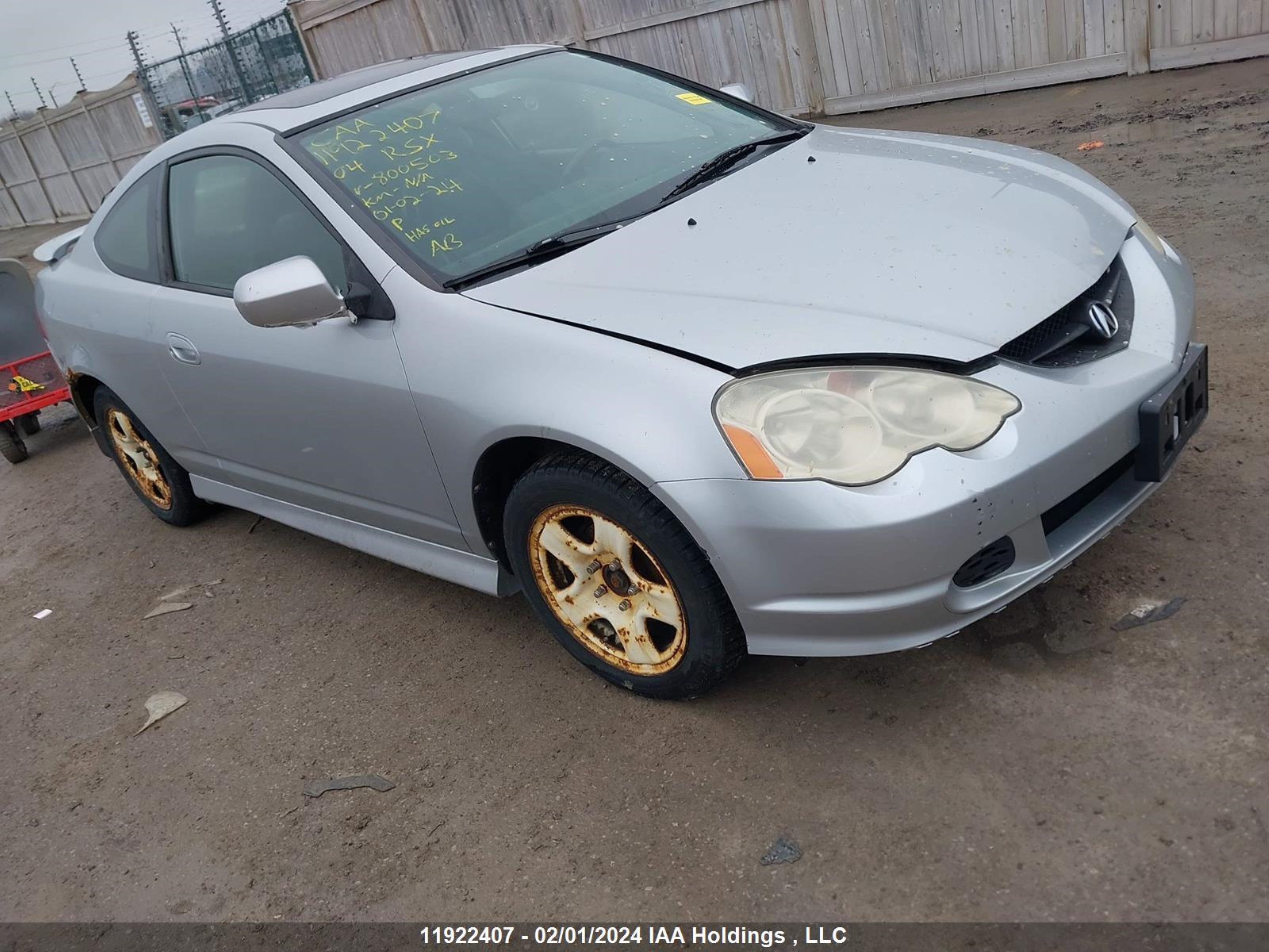 ACURA RSX 2004 jh4dc53834s800503