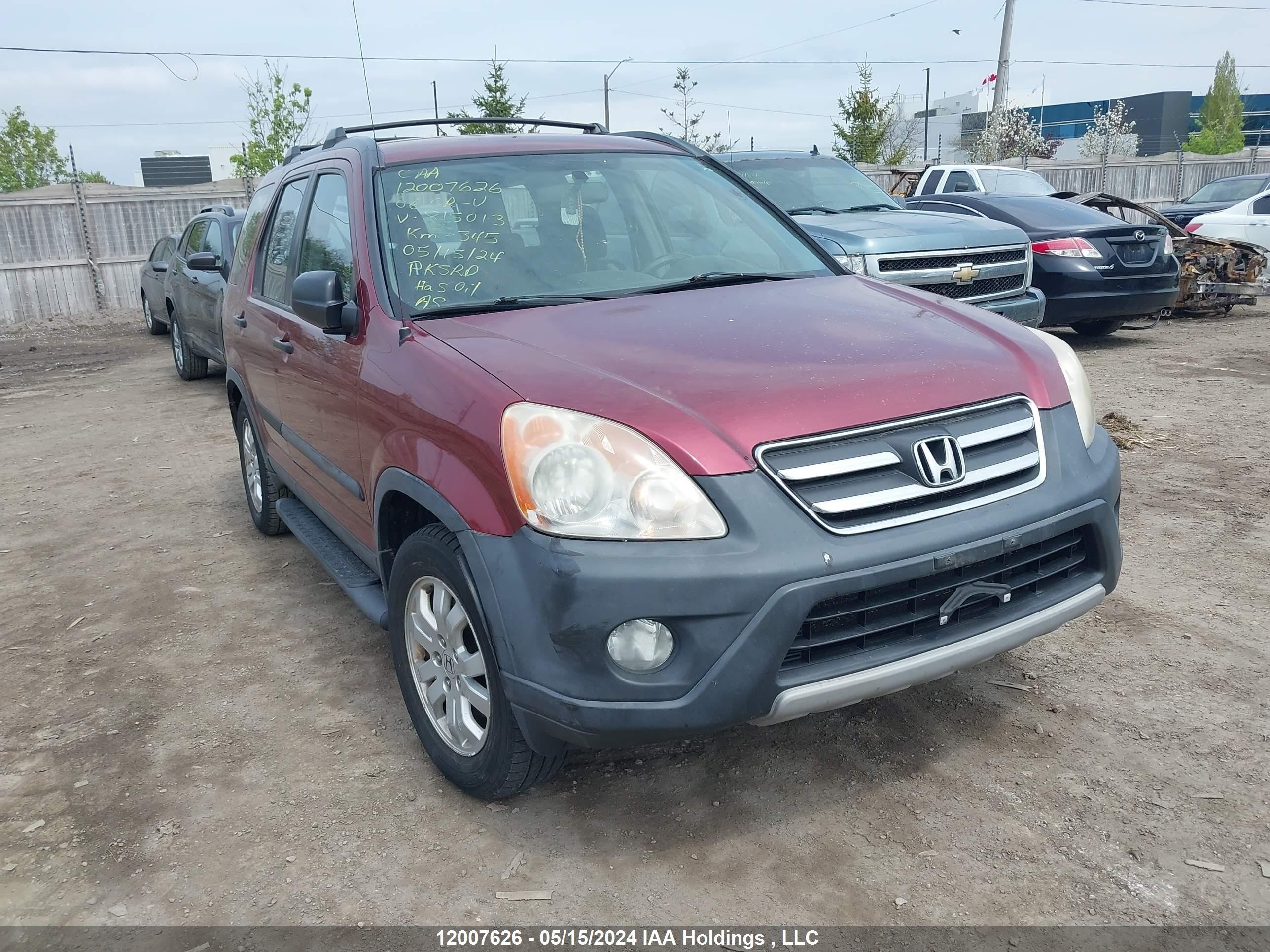 HONDA CR-V 2006 jhlrd78586c815013