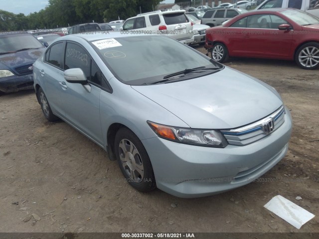 HONDA CIVIC HYBRID 2012 jhmfb4f21cs003078