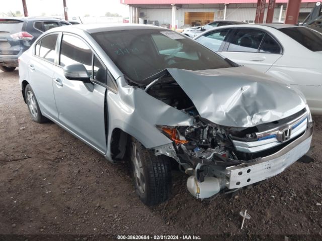 HONDA CIVIC HYBRID 2012 jhmfb4f27cs002582