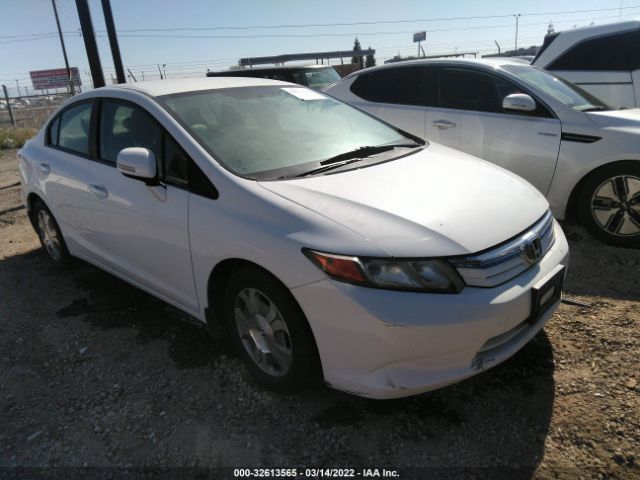 HONDA CIVIC HYBRID 2012 jhmfb4f27cs007149