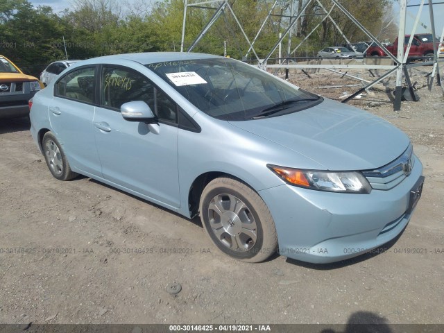 HONDA CIVIC HYBRID 2012 jhmfb4f30cs009642