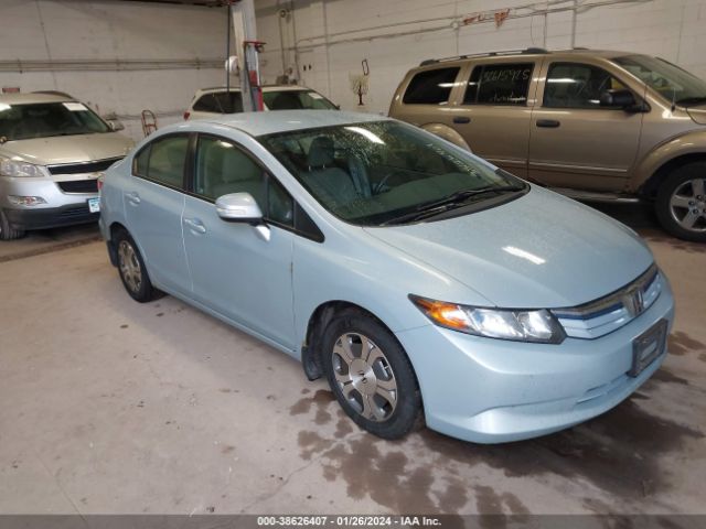 HONDA CIVIC HYBRID 2012 jhmfb4f33cs001521