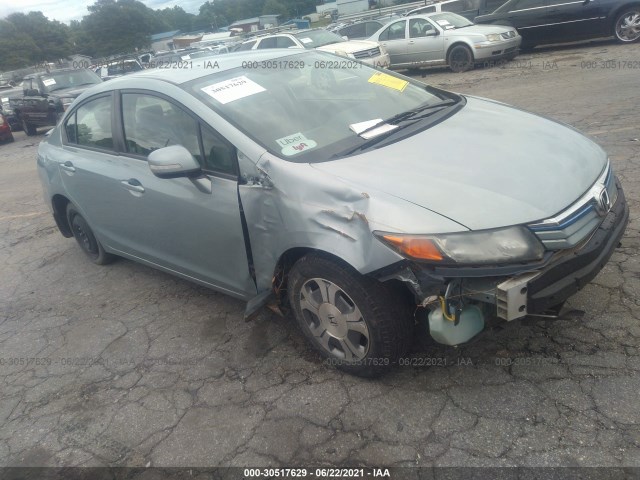 HONDA CIVIC HYBRID 2012 jhmfb4f34cs005481