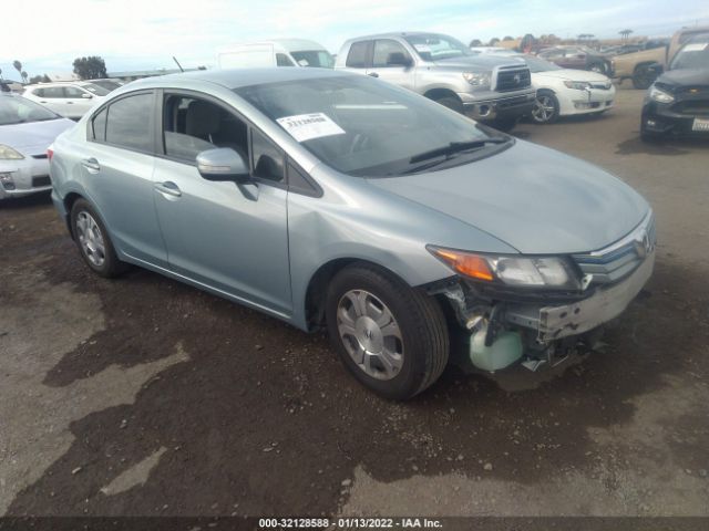 HONDA CIVIC HYBRID 2012 jhmfb4f36cs007278