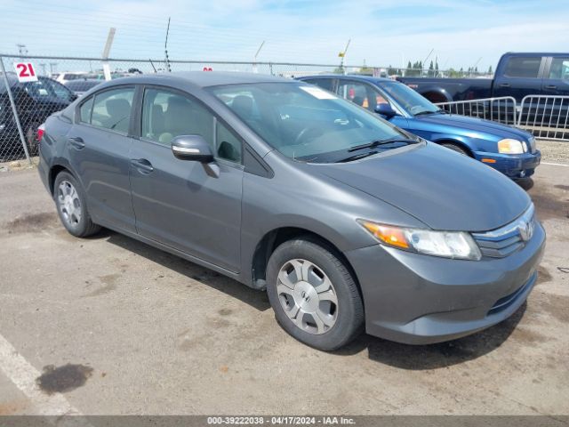 HONDA CIVIC HYBRID 2012 jhmfb4f37cs003305