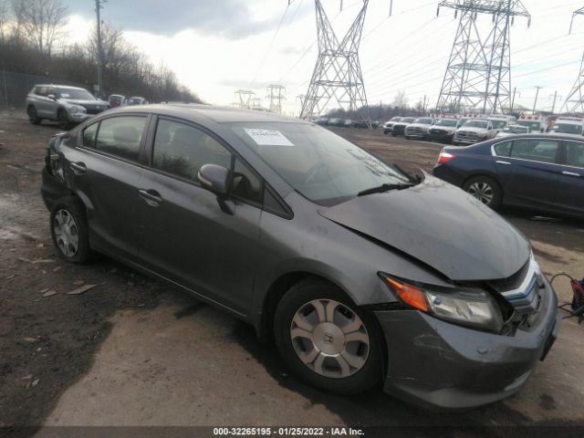 HONDA CIVIC HYBRID 2012 jhmfb4f38cs007203