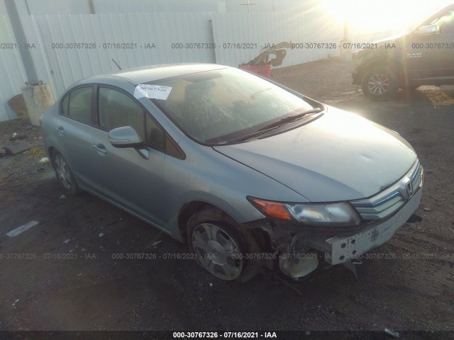 HONDA CIVIC HYBRID 2012 jhmfb4f38cs008576