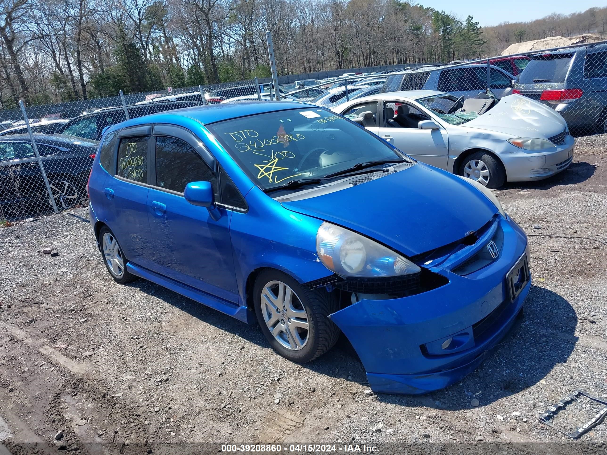 HONDA FIT 2007 jhmgd37647s042683