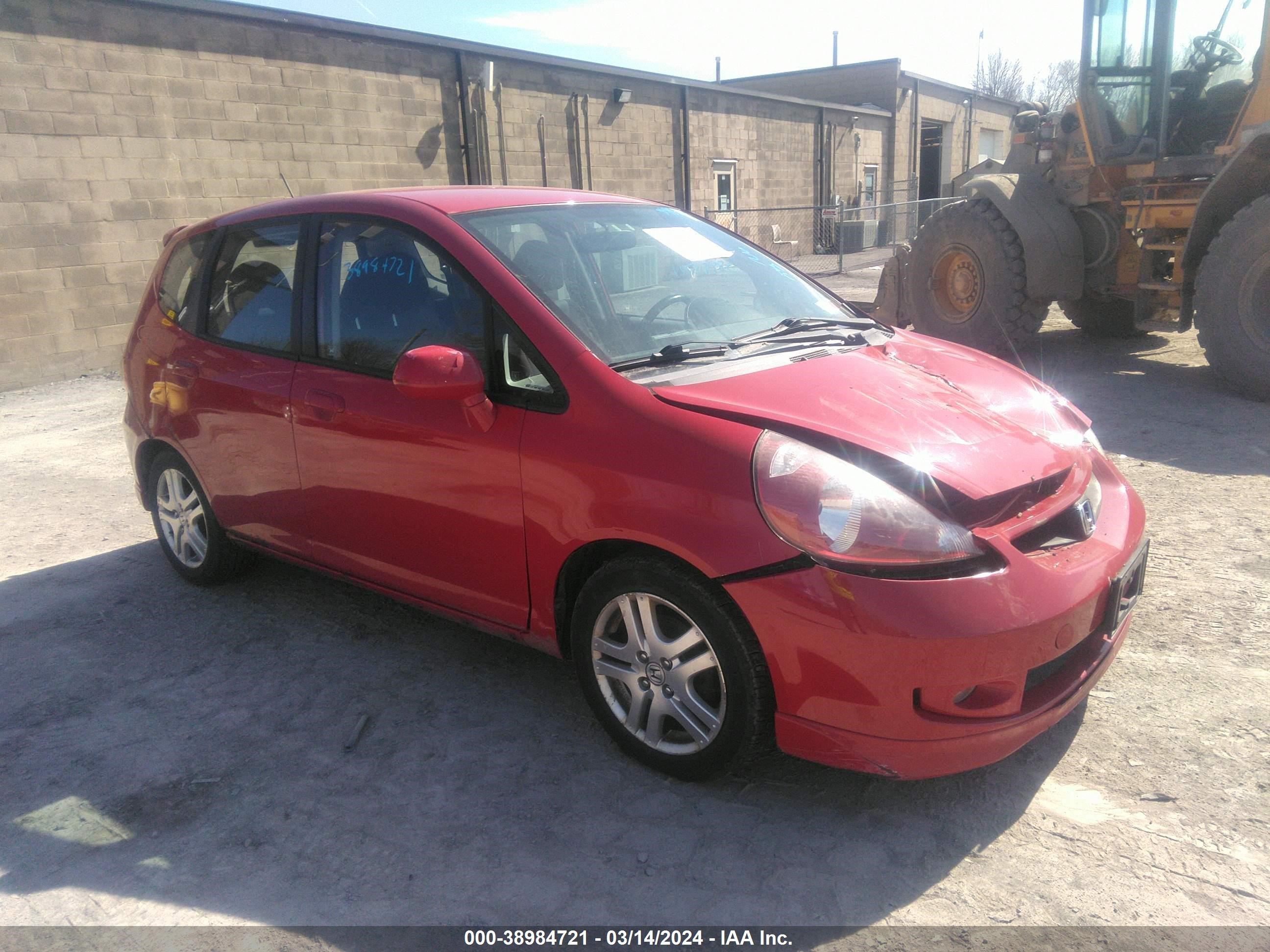 HONDA FIT 2007 jhmgd38607s058135