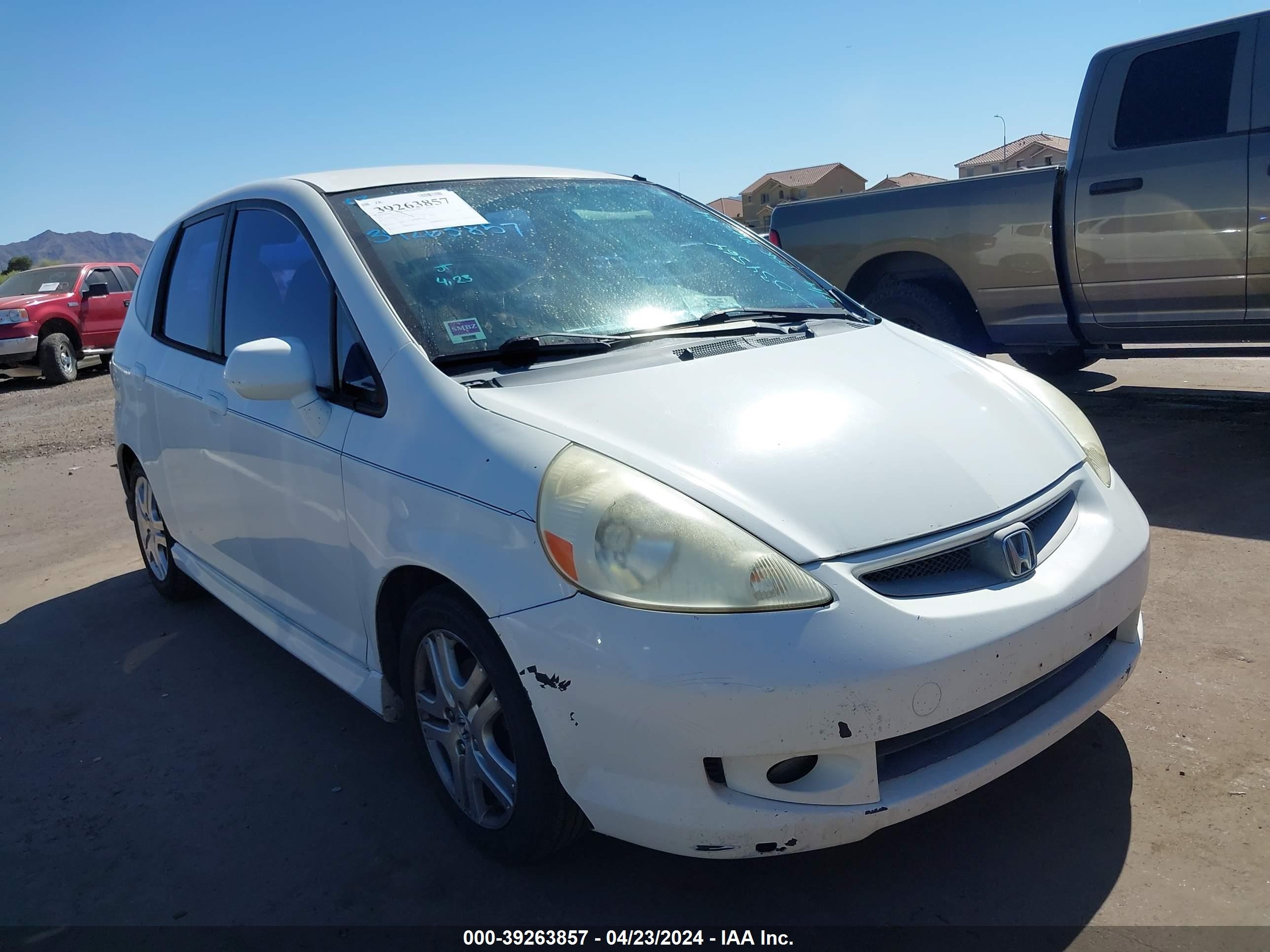 HONDA FIT 2007 jhmgd38627s034564