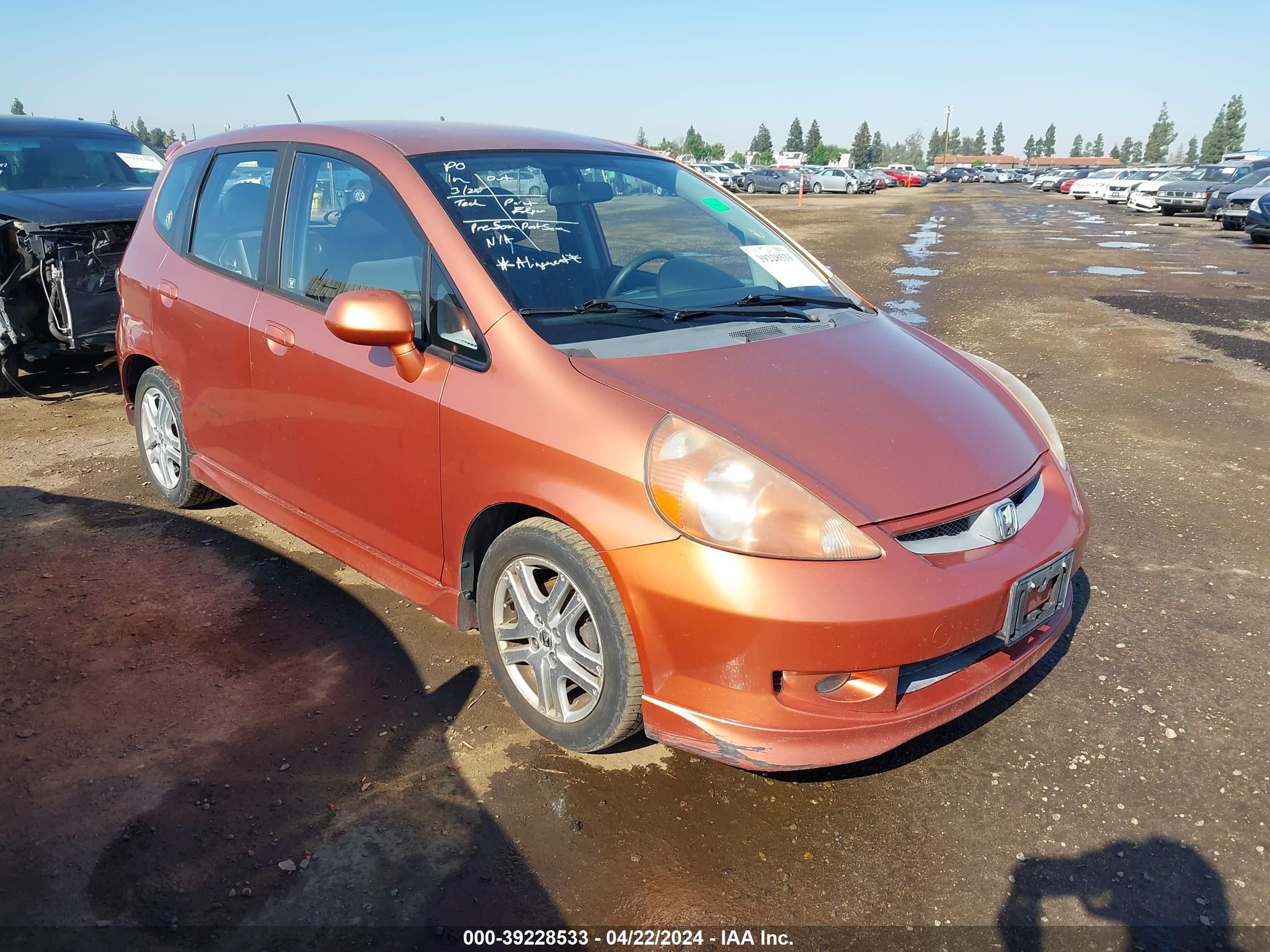 HONDA FIT 2007 jhmgd38677s033992