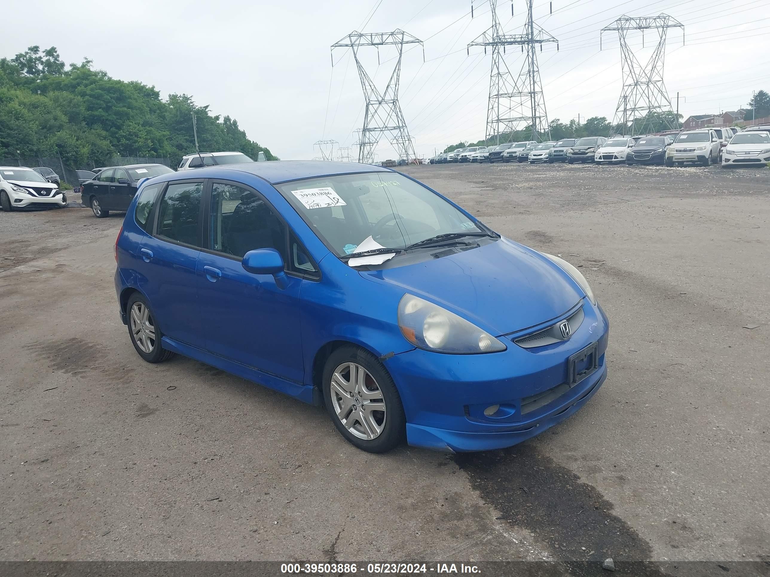 HONDA FIT 2007 jhmgd38687s057427