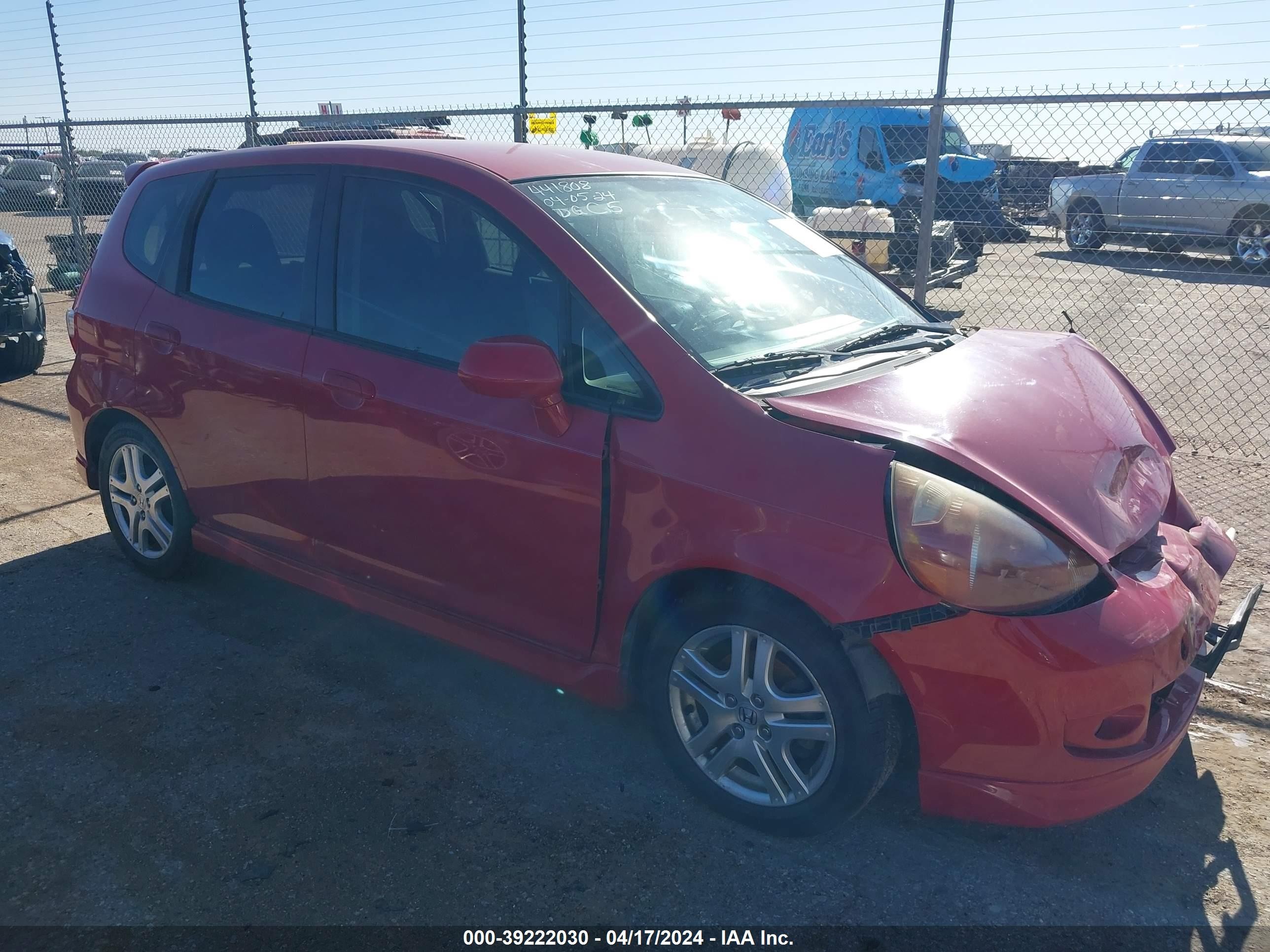 HONDA FIT 2007 jhmgd38697s036439