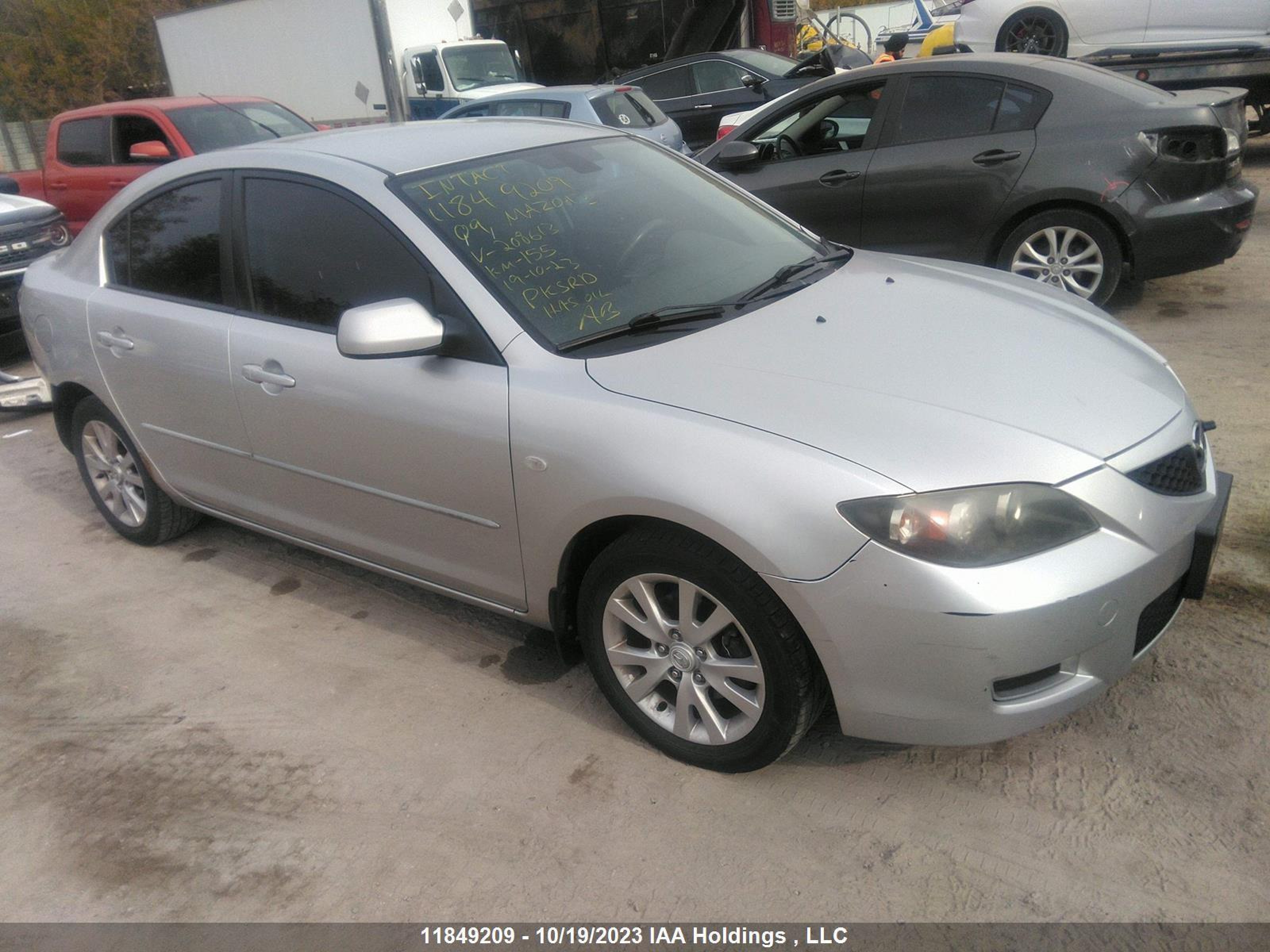 MAZDA 3 2009 jm1bk32f191208613