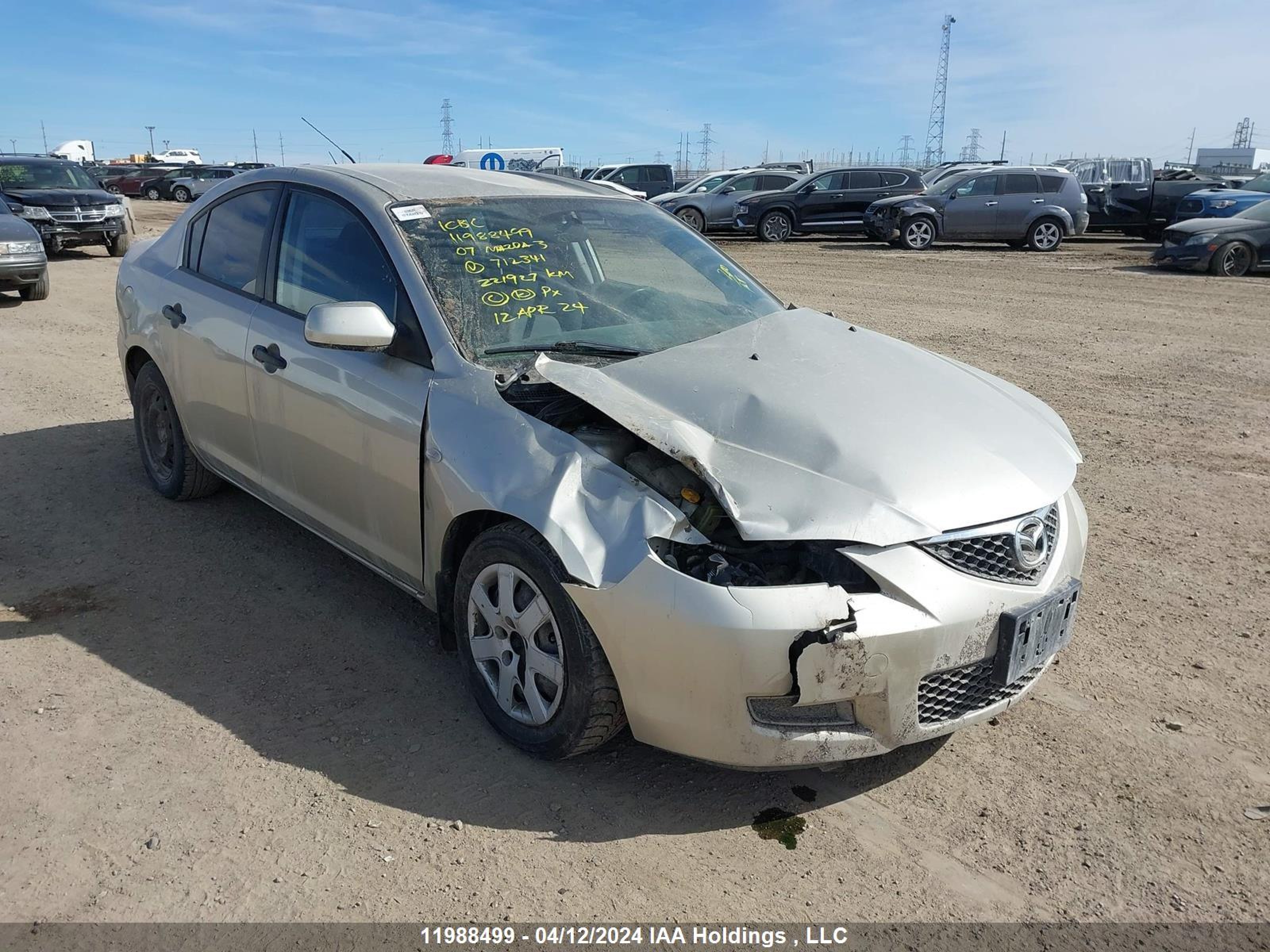 MAZDA 3 2007 jm1bk32f971712341