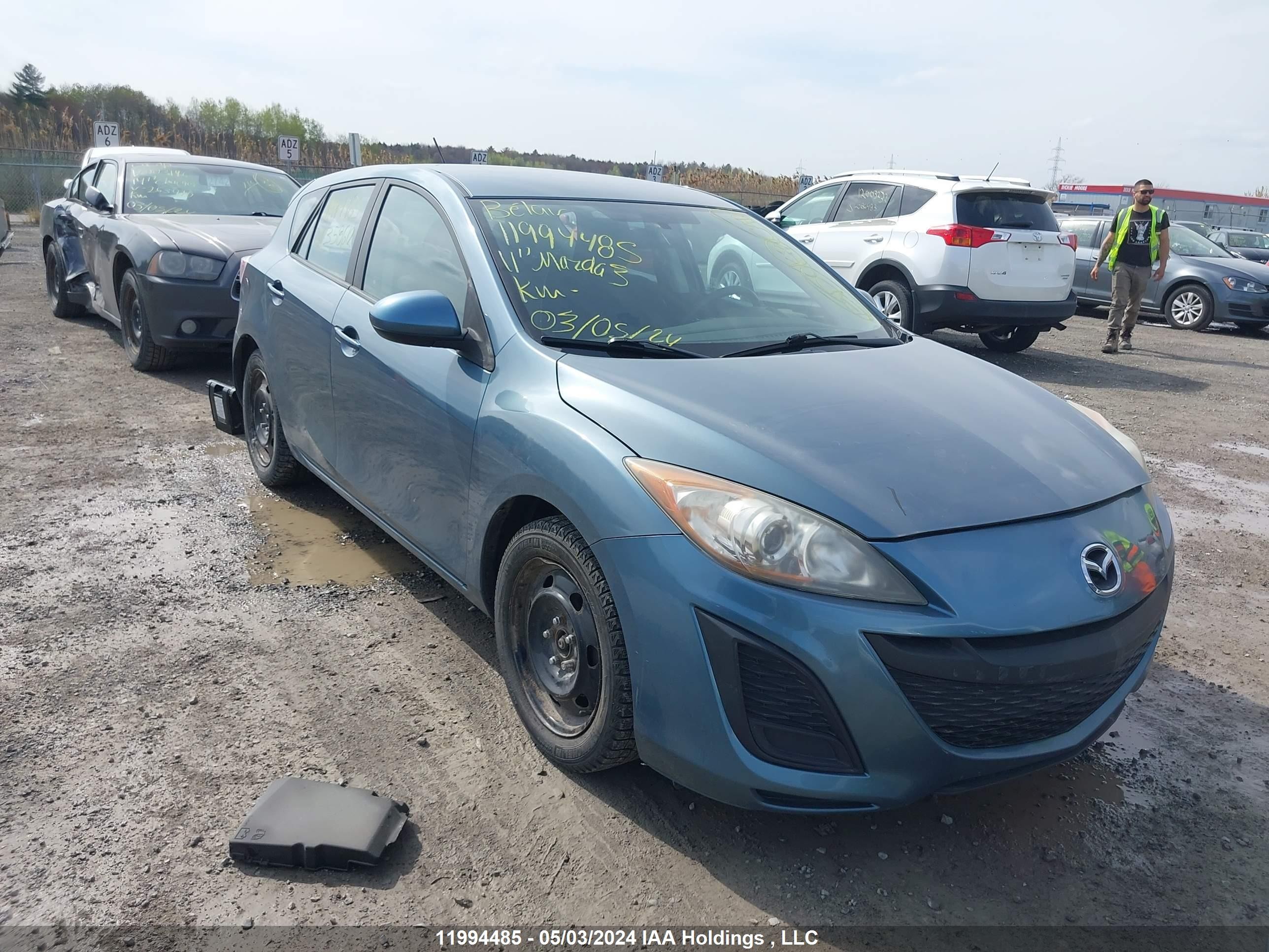 MAZDA 3 2011 jm1bl1kf4b1358612