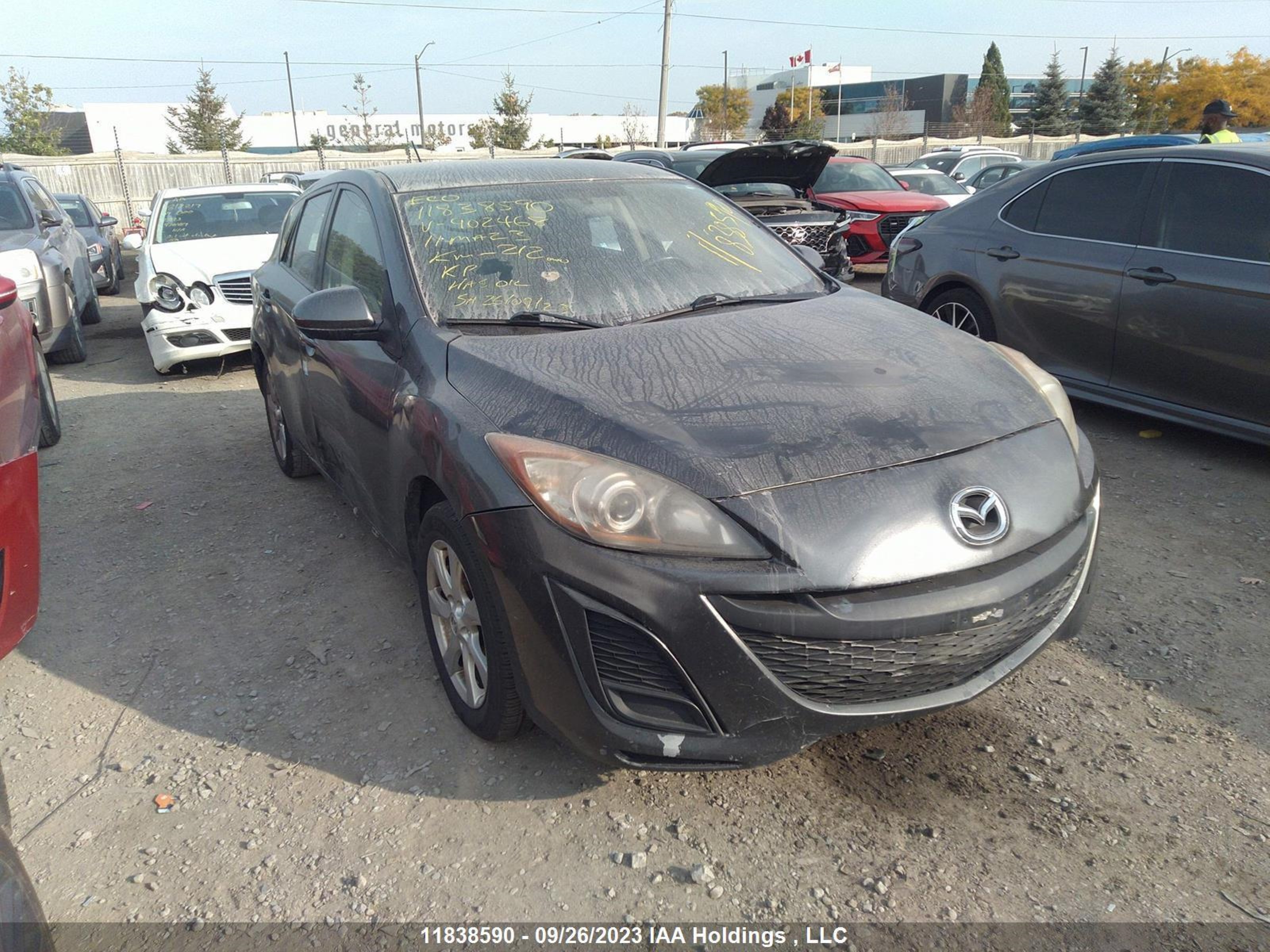 MAZDA 3 2011 jm1bl1kf5b1902468