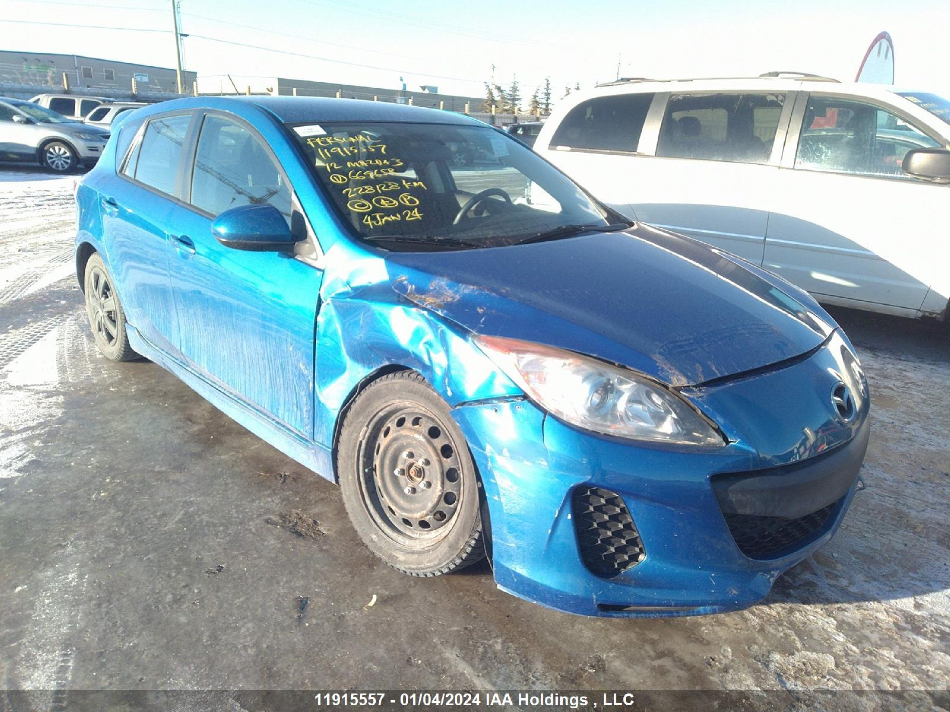 MAZDA 3 2012 jm1bl1l74c1669658