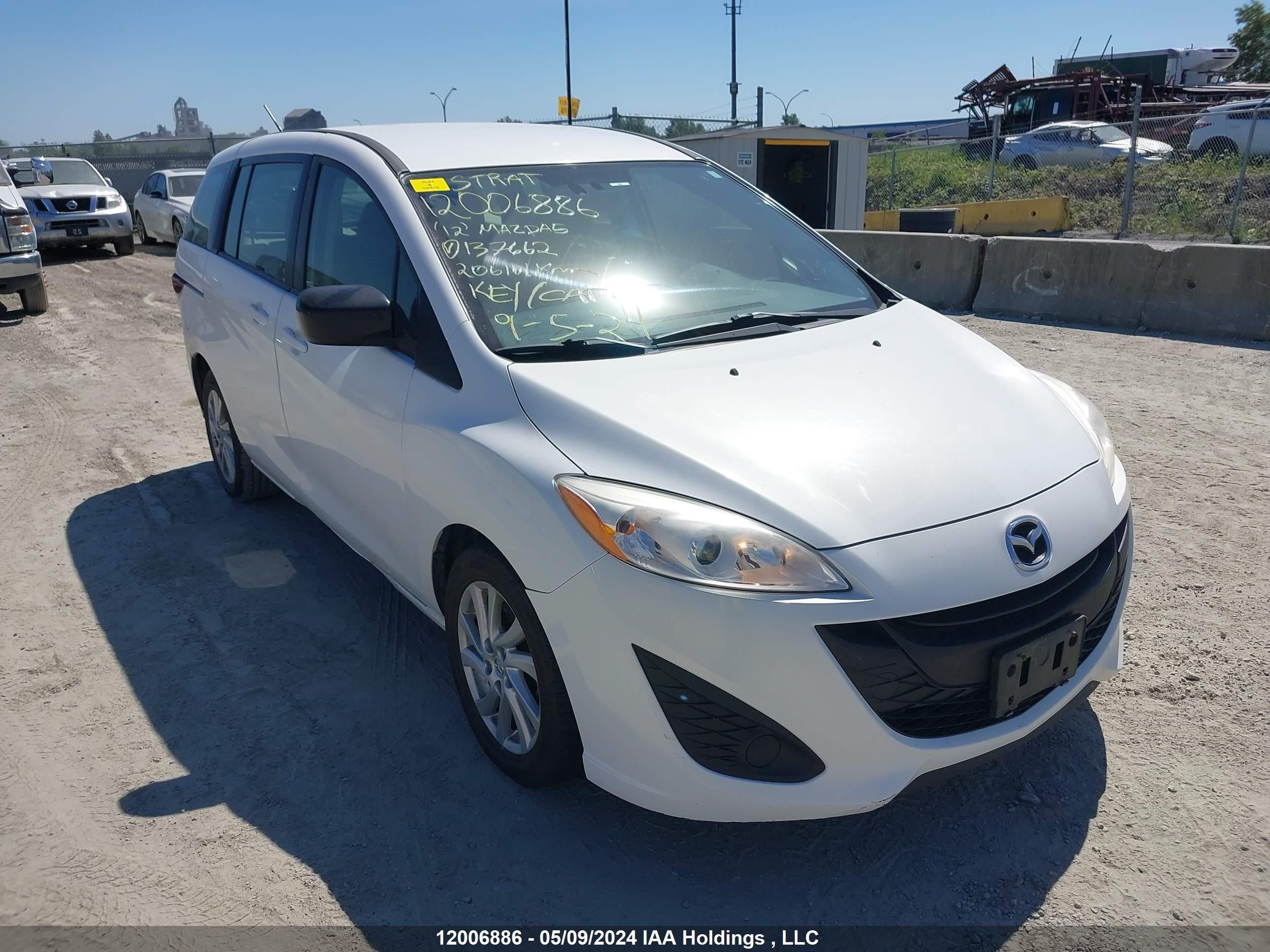 MAZDA 5 2012 jm1cw2cl3c0137662