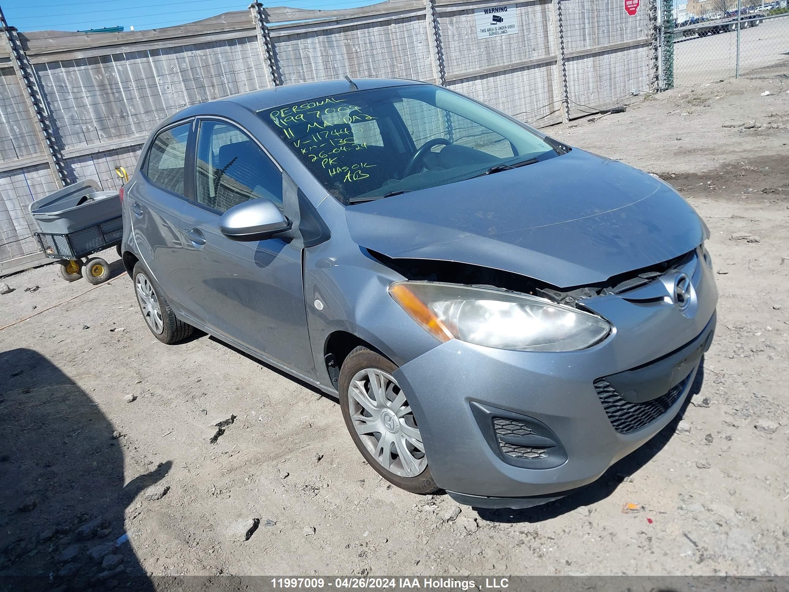 MAZDA 2 2011 jm1de1hy0b0117440