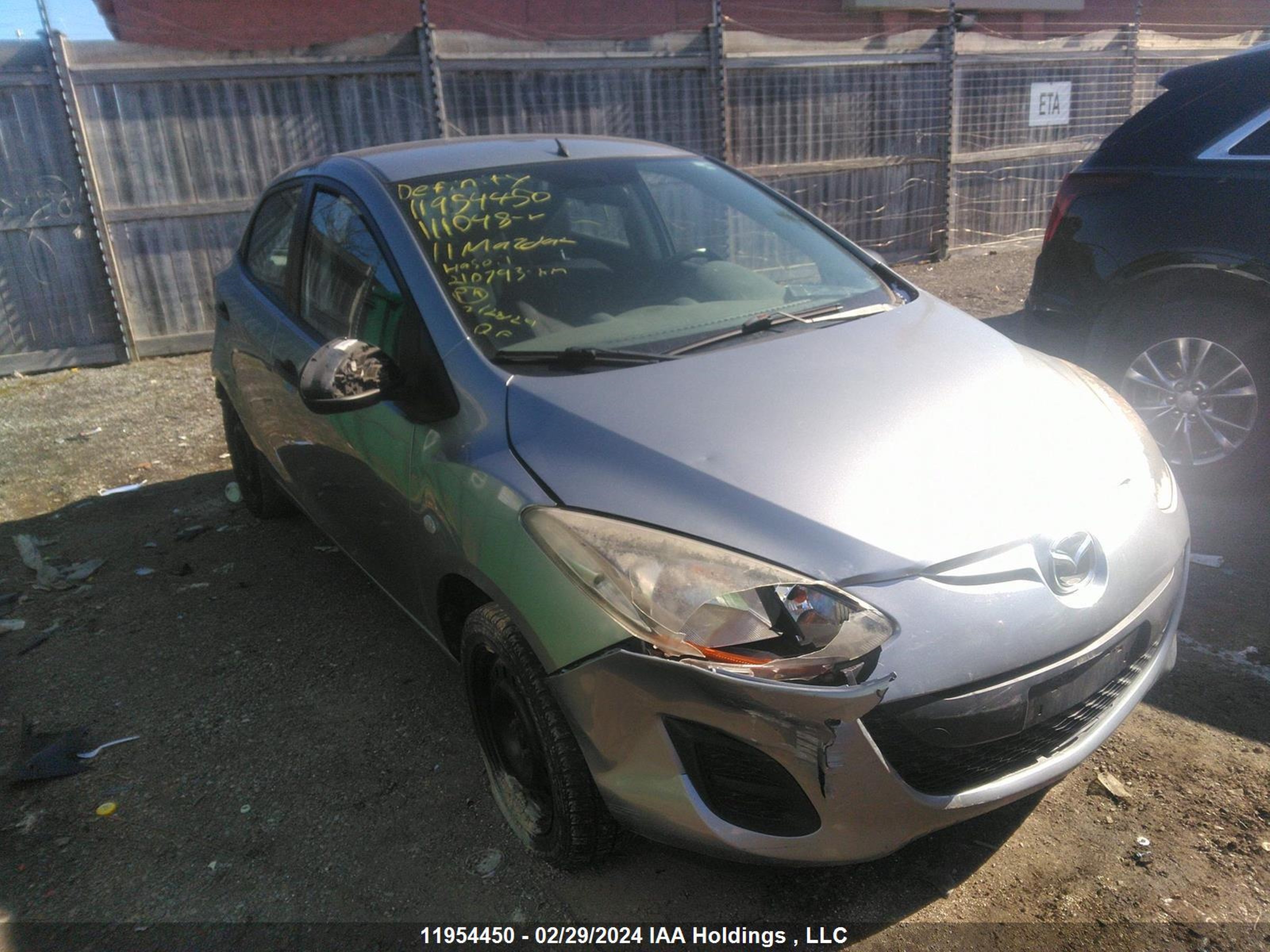 MAZDA 2 2011 jm1de1hy3b0111048