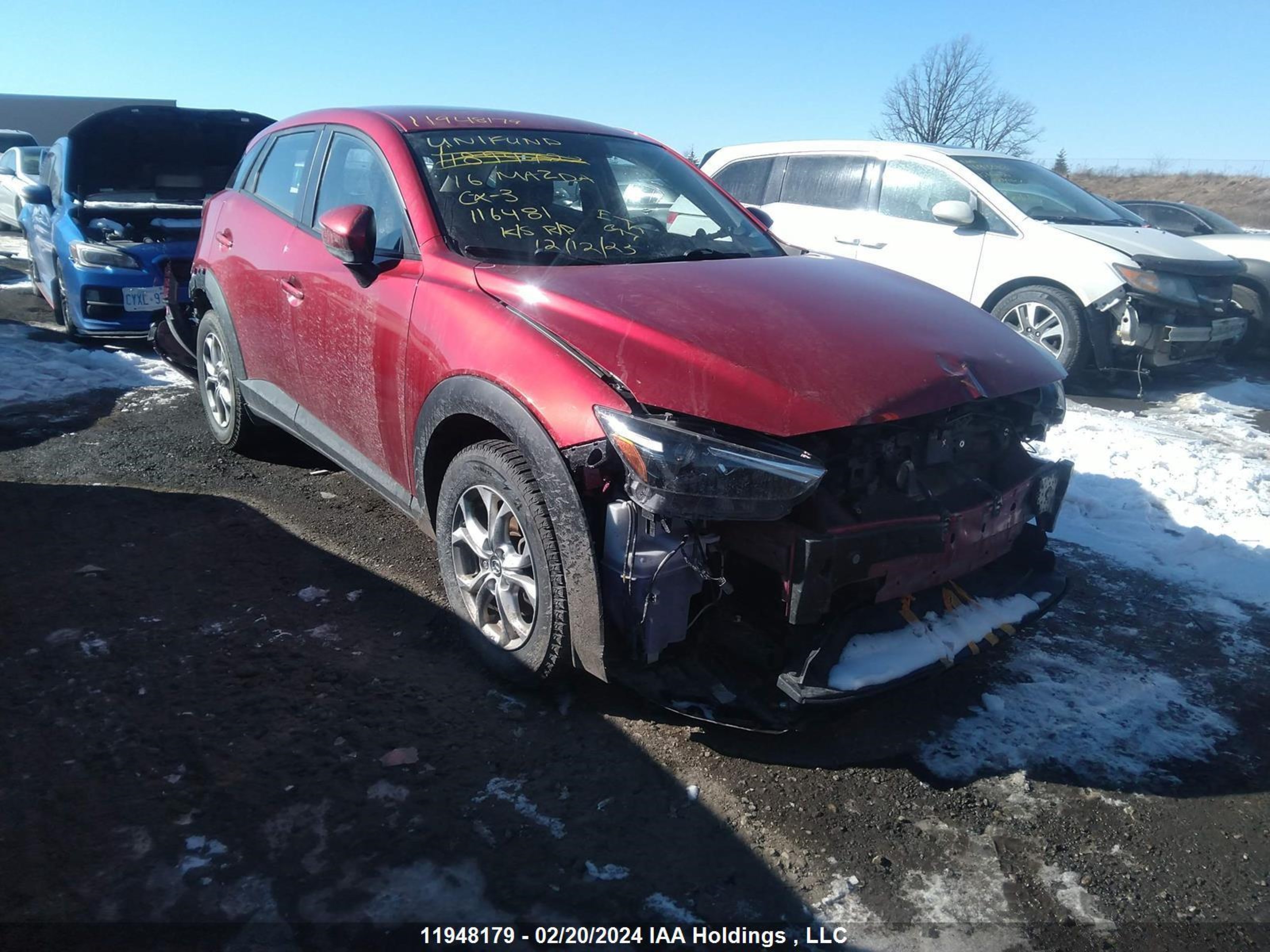 MAZDA CX-3 2016 jm1dkbc73g0116481