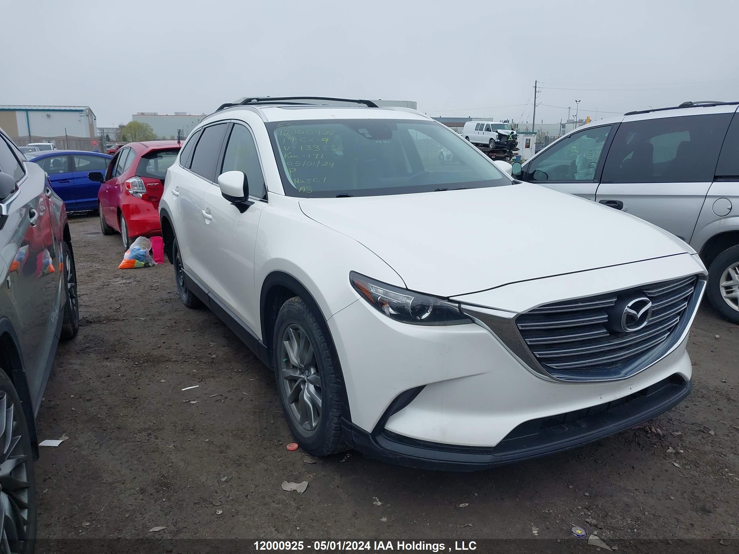 MAZDA CX-9 2017 jm3tcbcy8h0133836