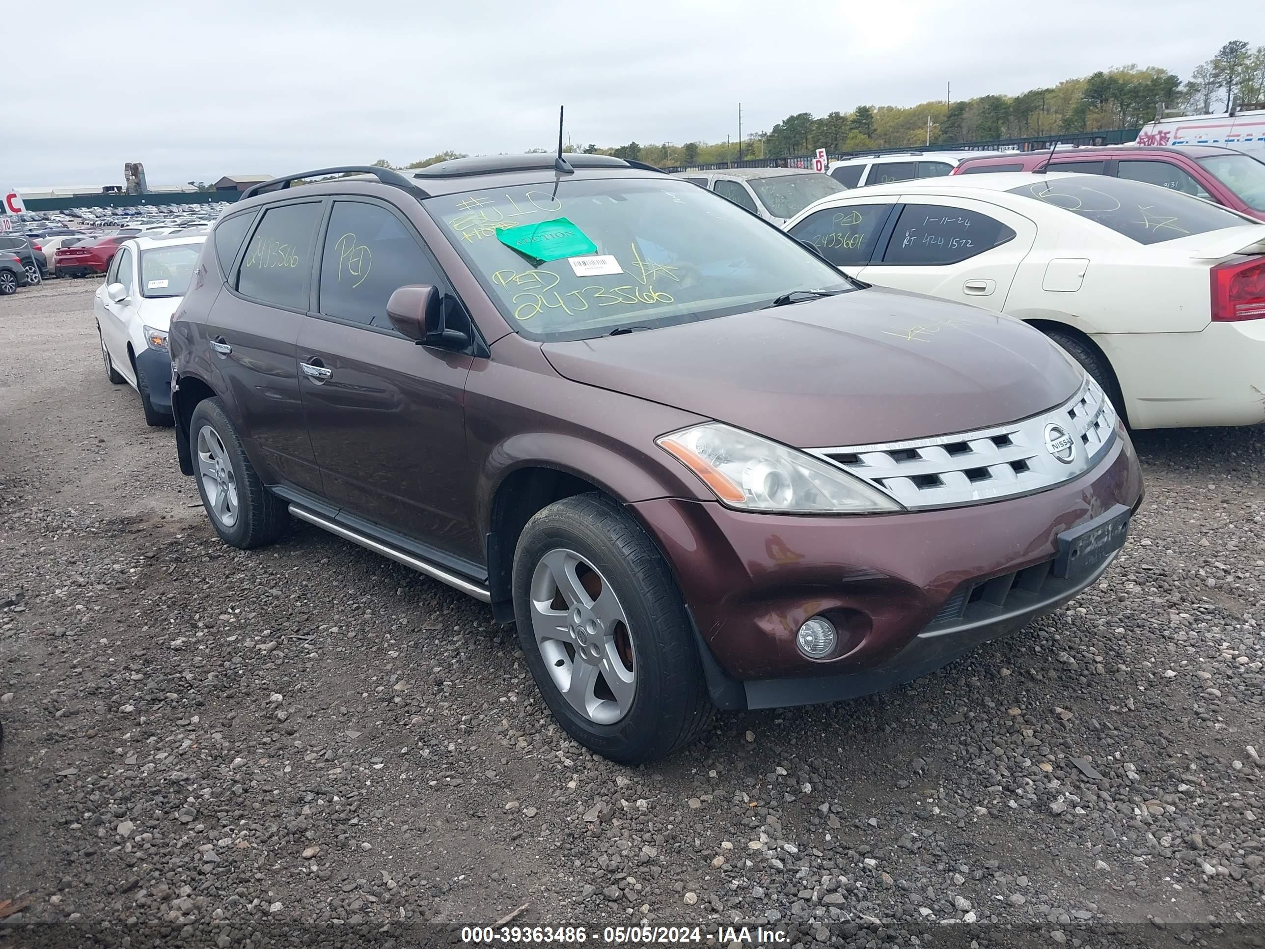 NISSAN MURANO 2003 jn8az08w03w231019