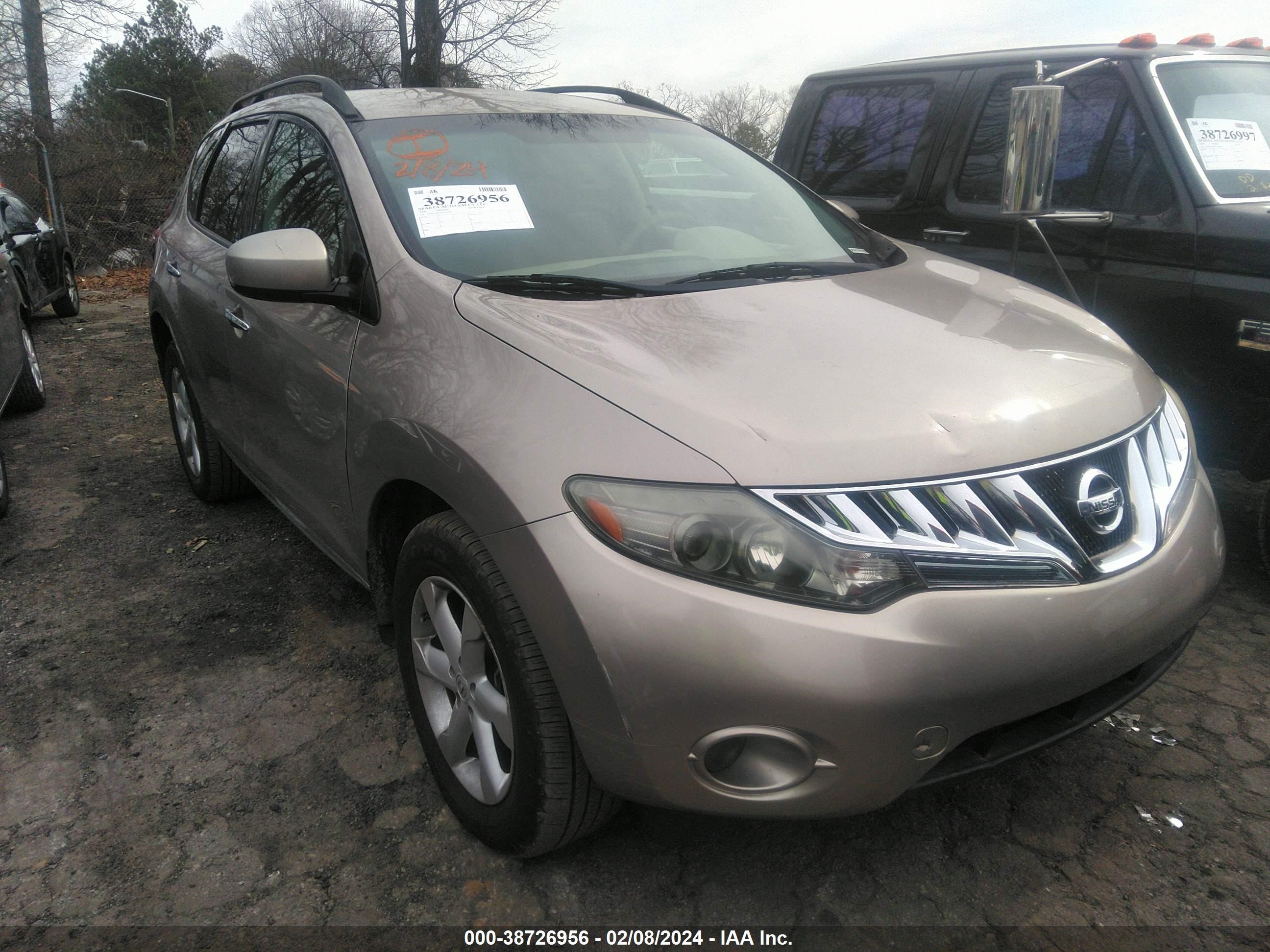 NISSAN MURANO 2009 jn8az18w19w107288