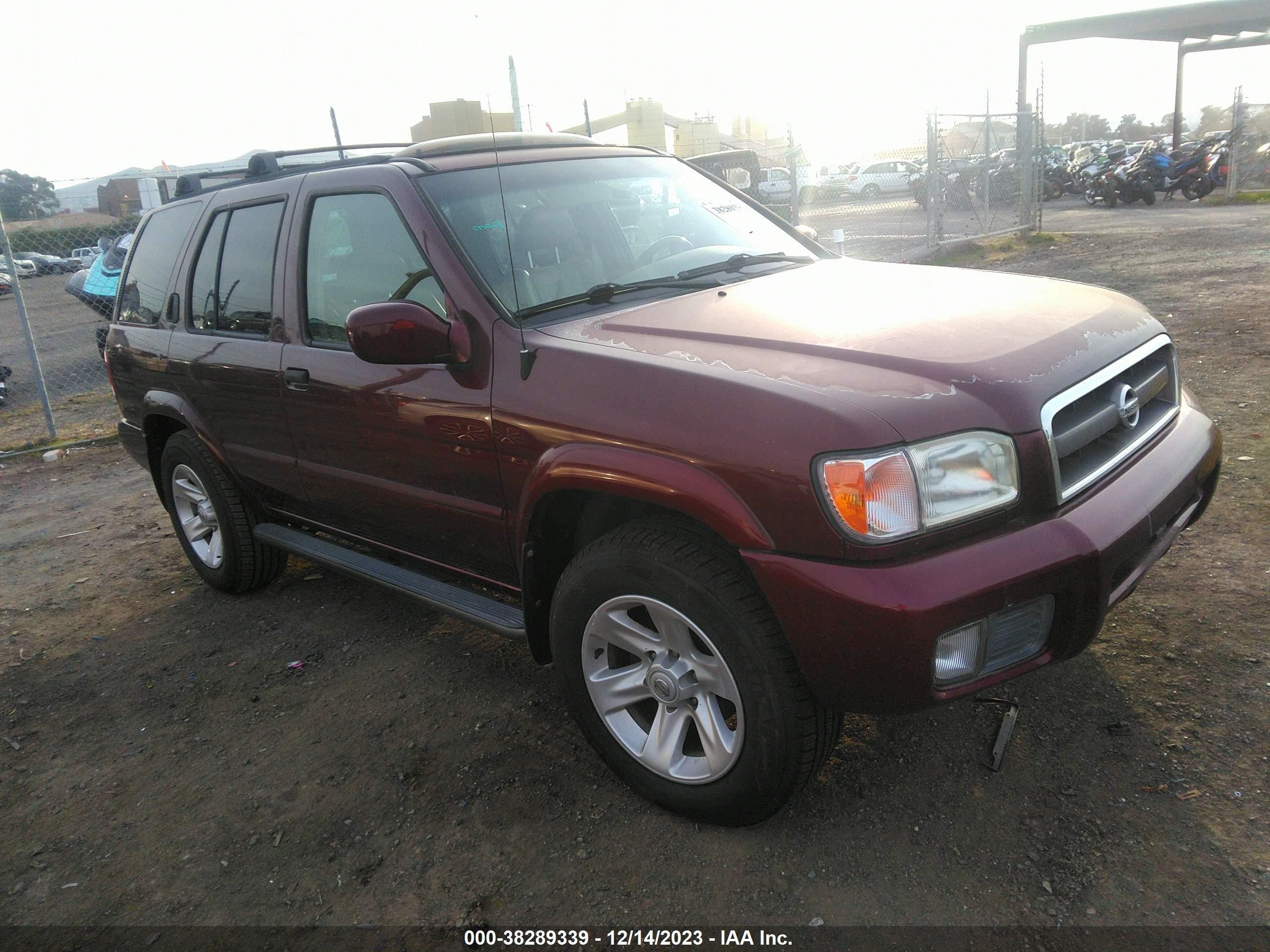 NISSAN PATHFINDER 2002 jn8dr09y22w705953