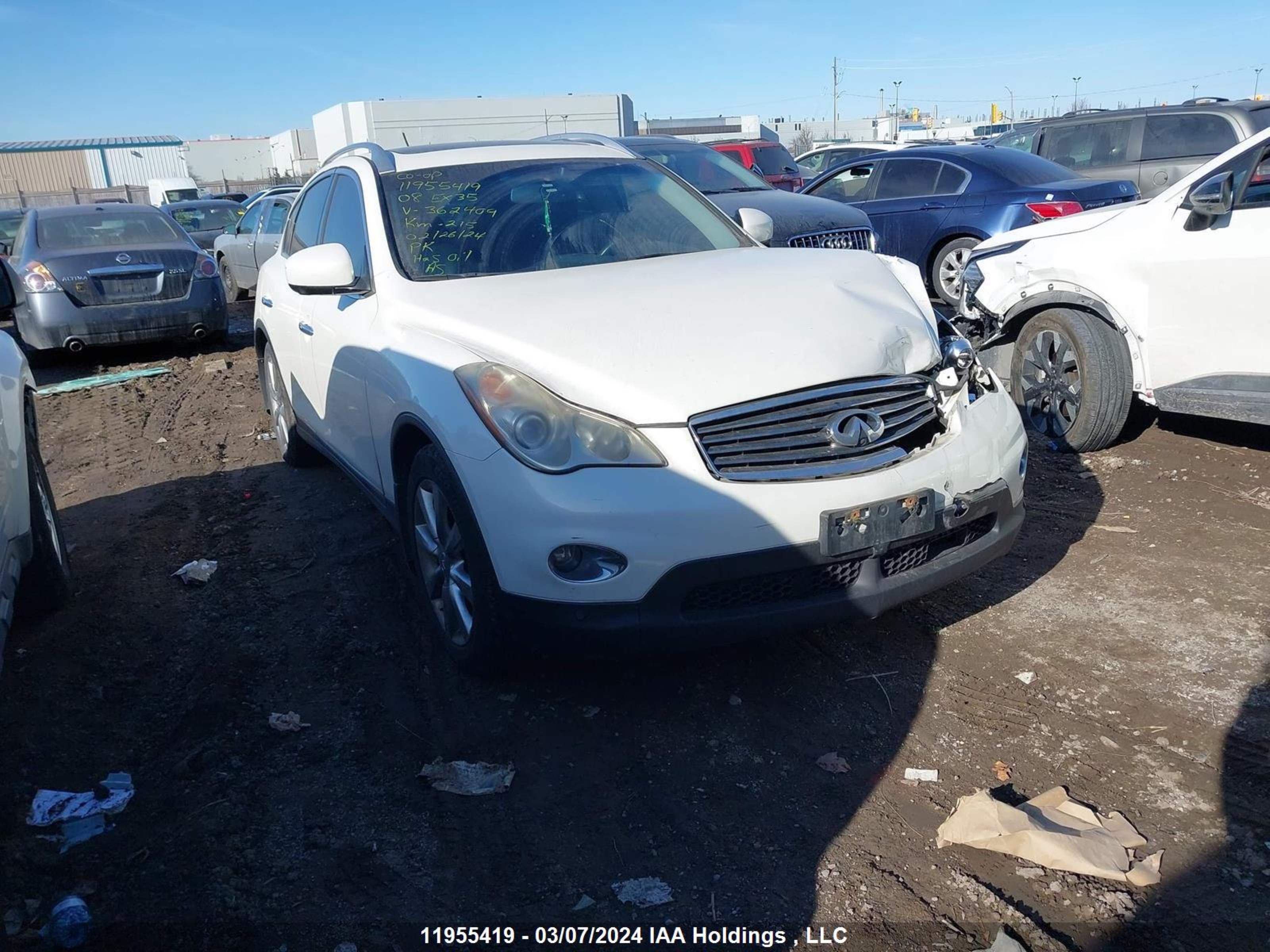 INFINITI EX 2008 jnkaj09f68m362409