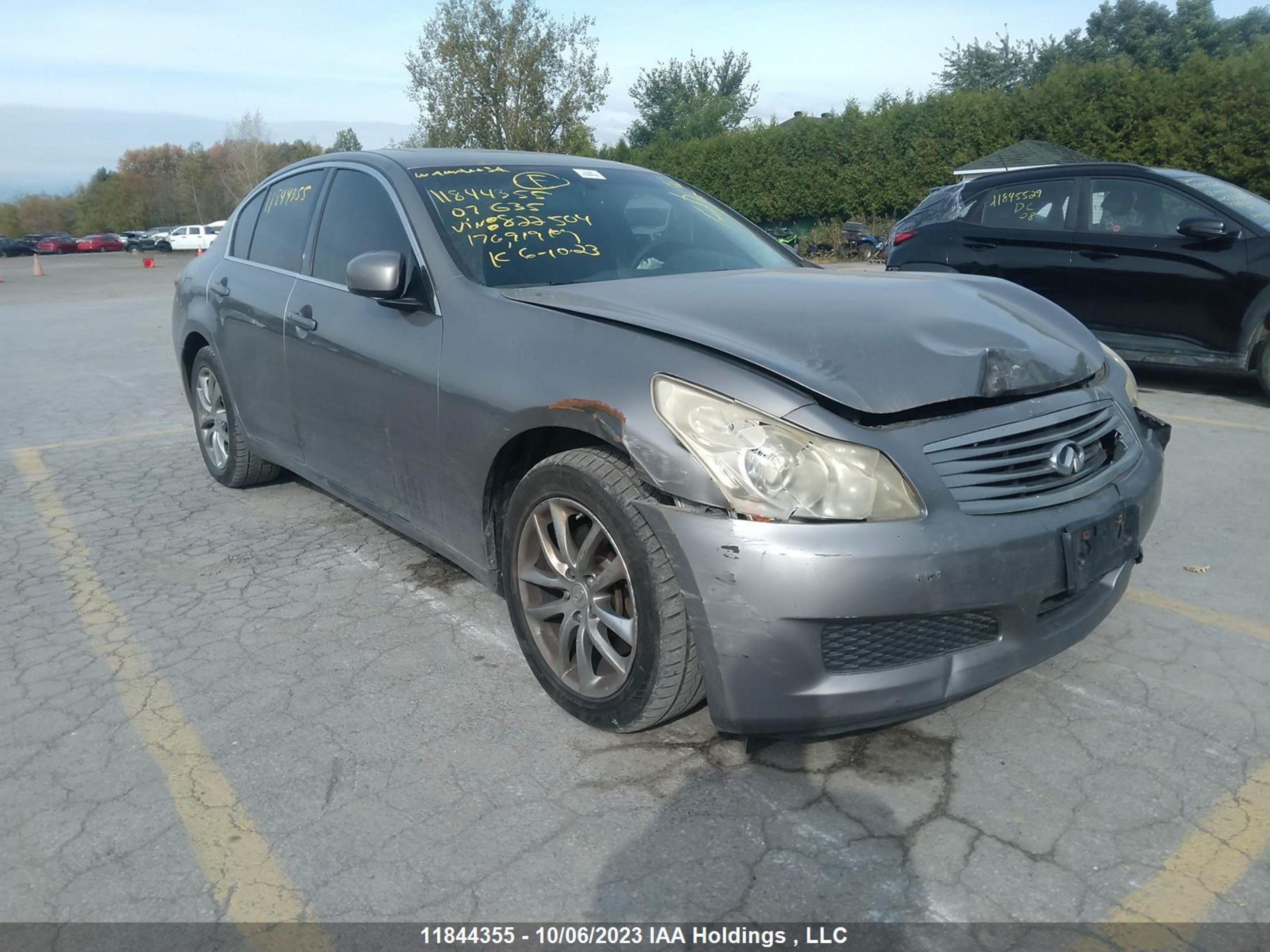 INFINITI G 2007 jnkbv61f37m822504