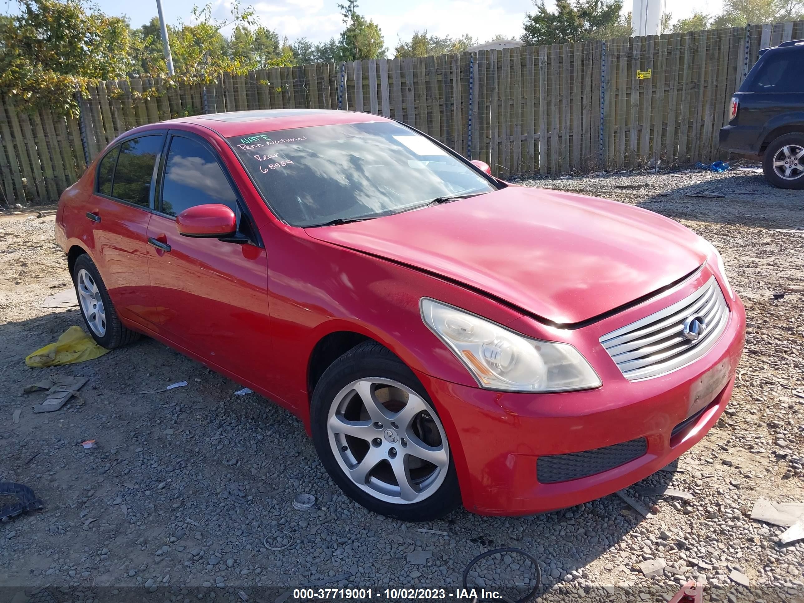 INFINITI G 2007 jnkbv61f97m802838